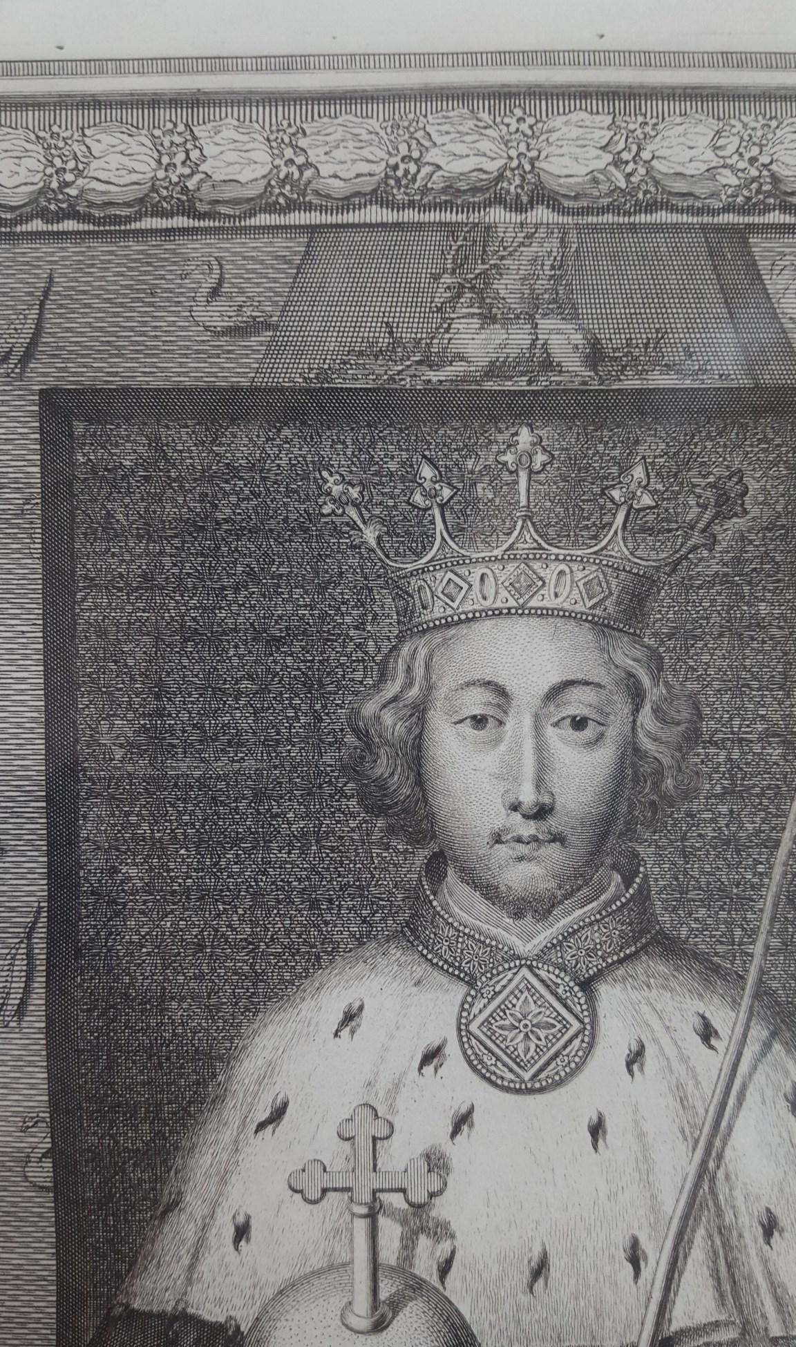 King Richard II /// Old Masters British Royal Family Portrait Engraving Art For Sale 2