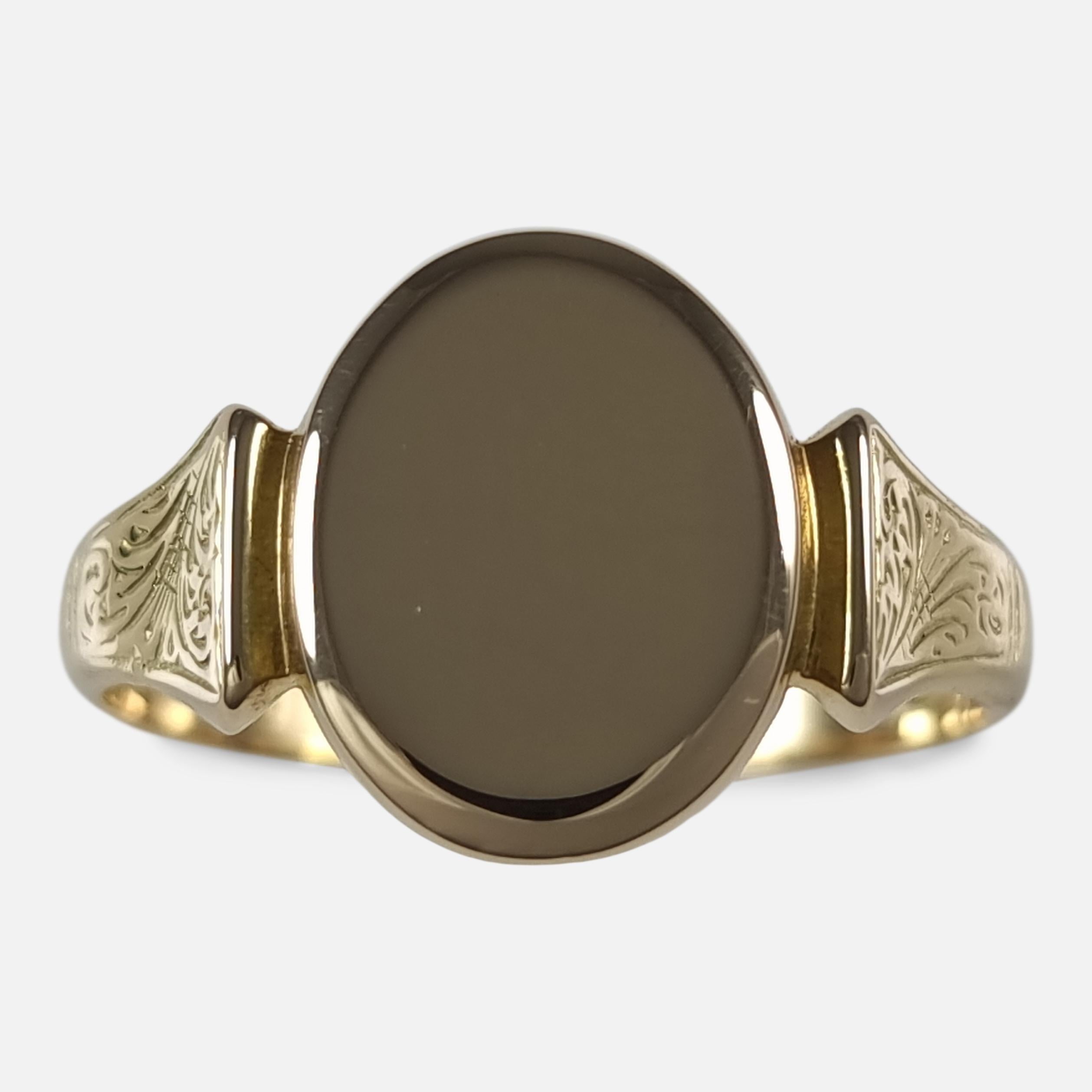George VI 18 Carat Yellow Gold Signet Ring, 1940 For Sale 7