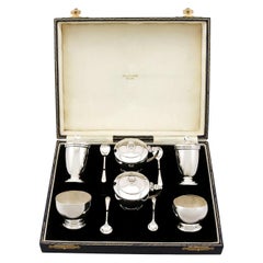 Set di condimenti in argento sterling in stile Art Deco di Giorgio VI
