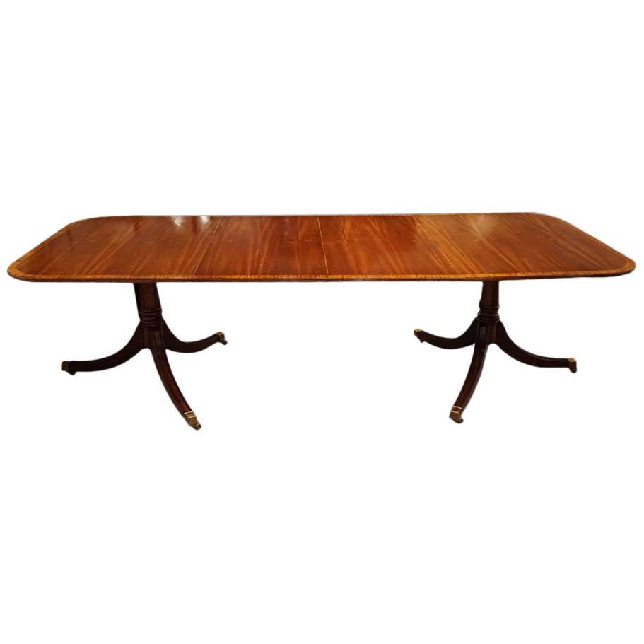 George VI English Georgian Style Mahogany Country House Dining Table