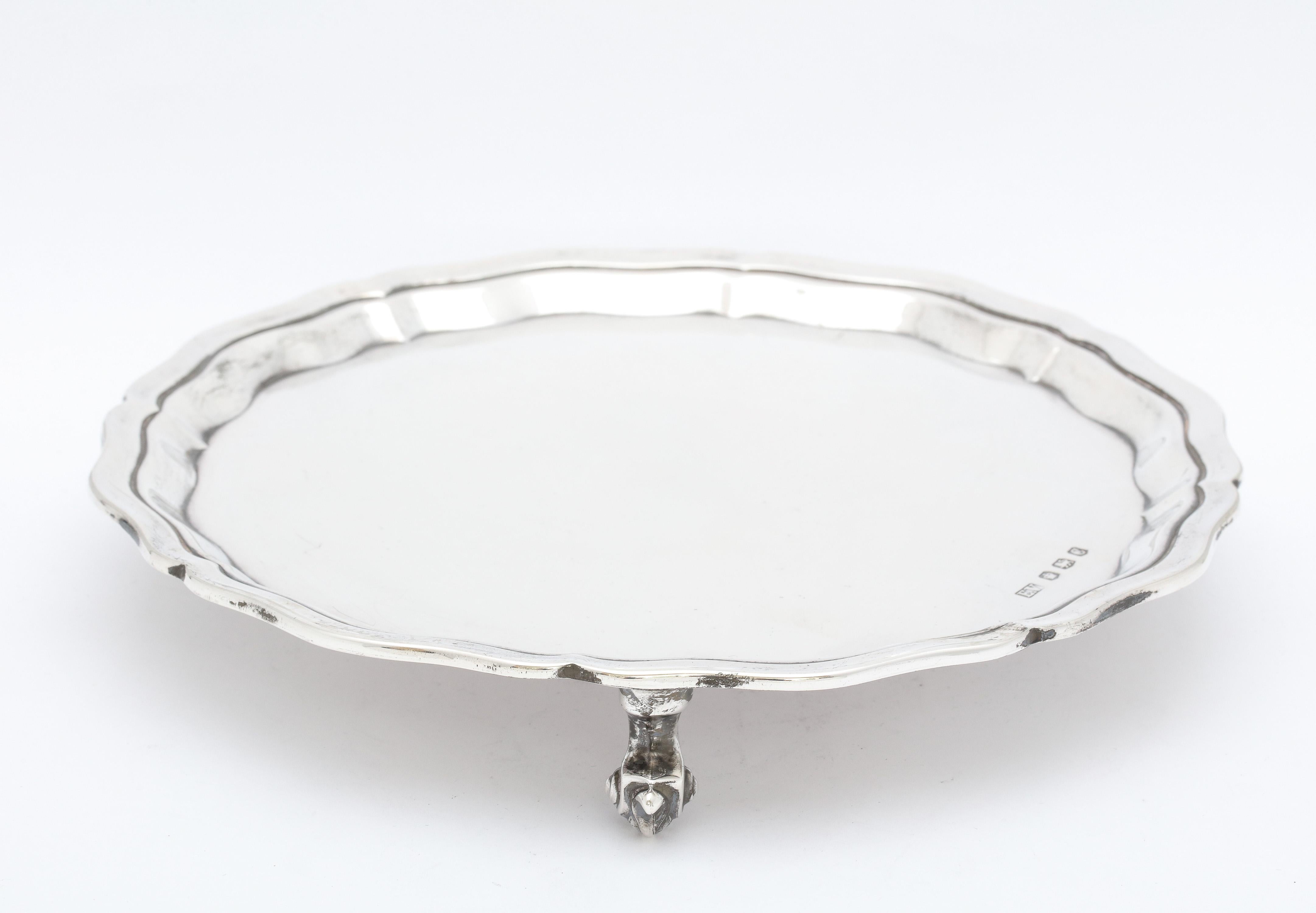 George III George VI Period Sterling Silver Footed Salver/Tray By Emile Viner For Sale