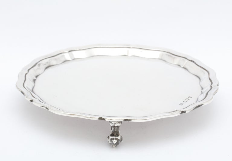 English George VI Period Sterling Silver Footed Salver/Tray By Emile Viner For Sale