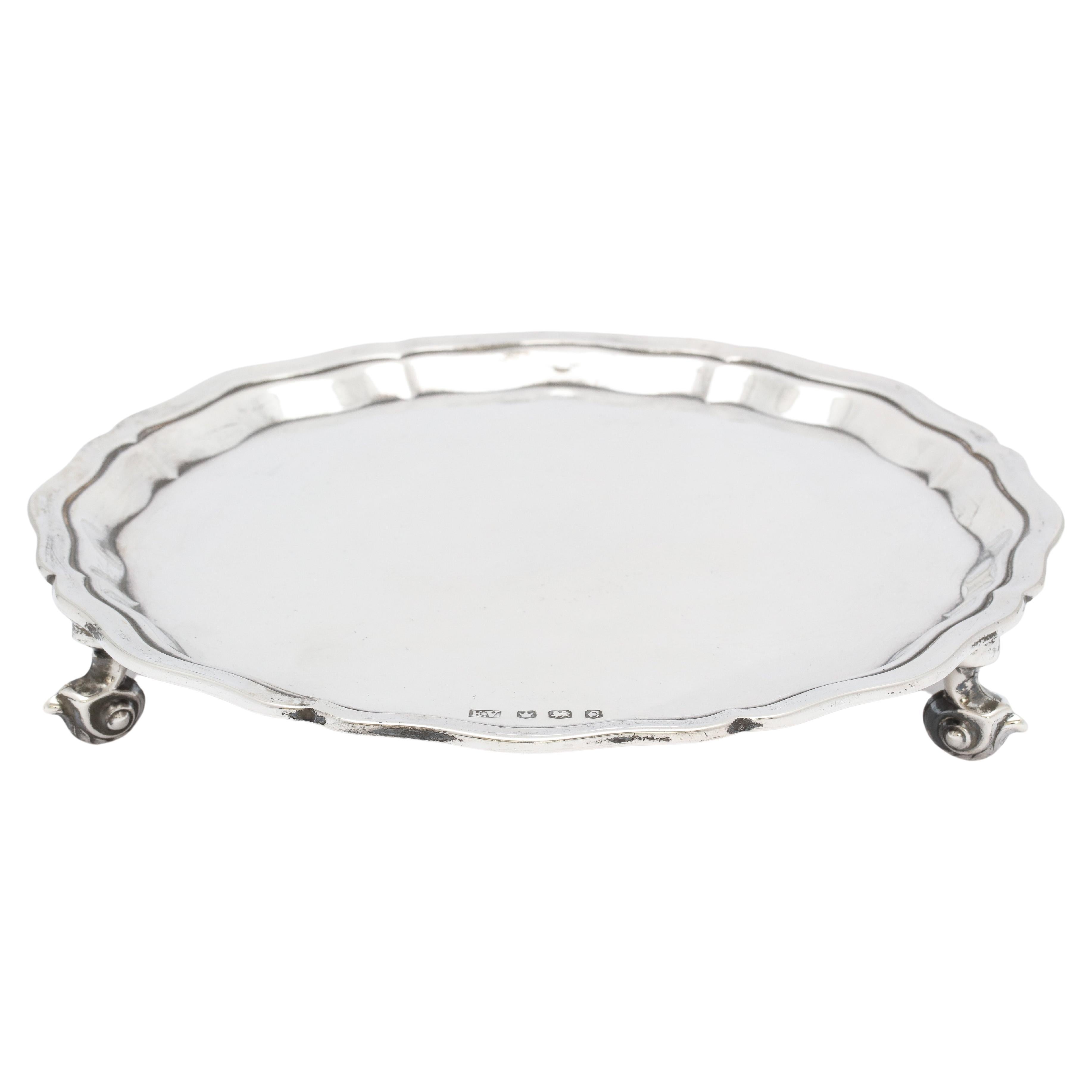 George VI Period Sterling Silver Footed Salver/Tray By Emile Viner