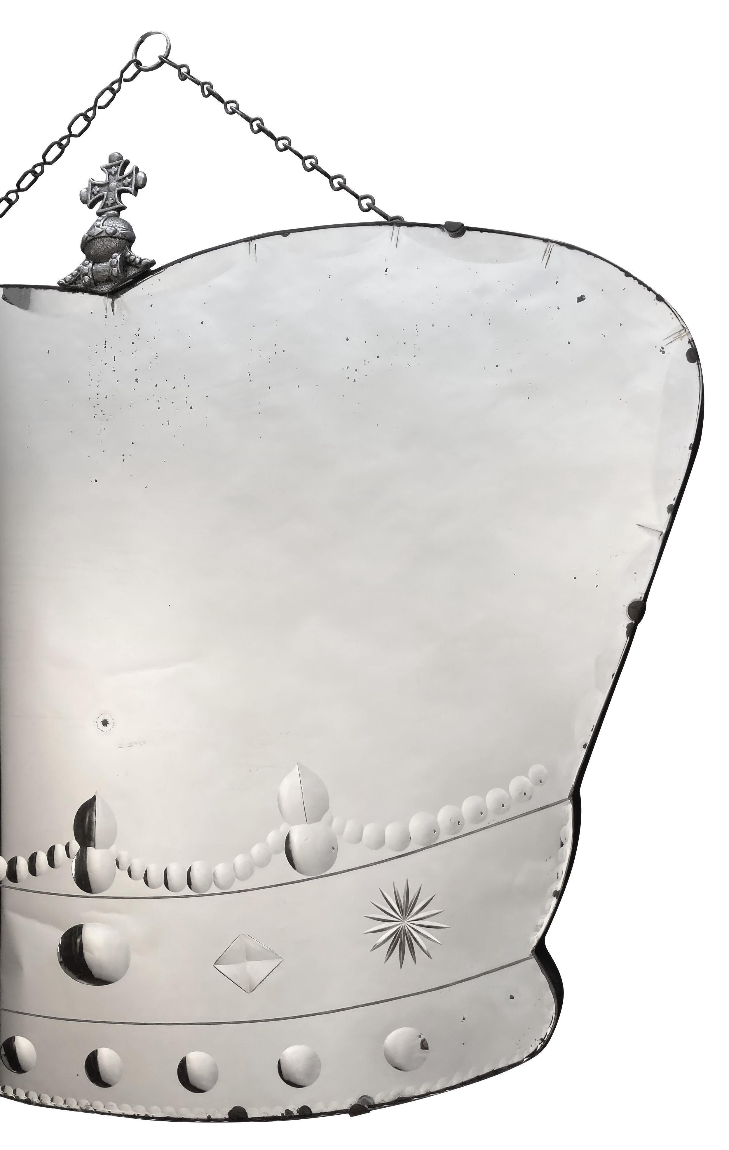 Miroir à couronne commémorative de George VI et de la Reine Elizabeth Bon état - En vente à Kent, Dover