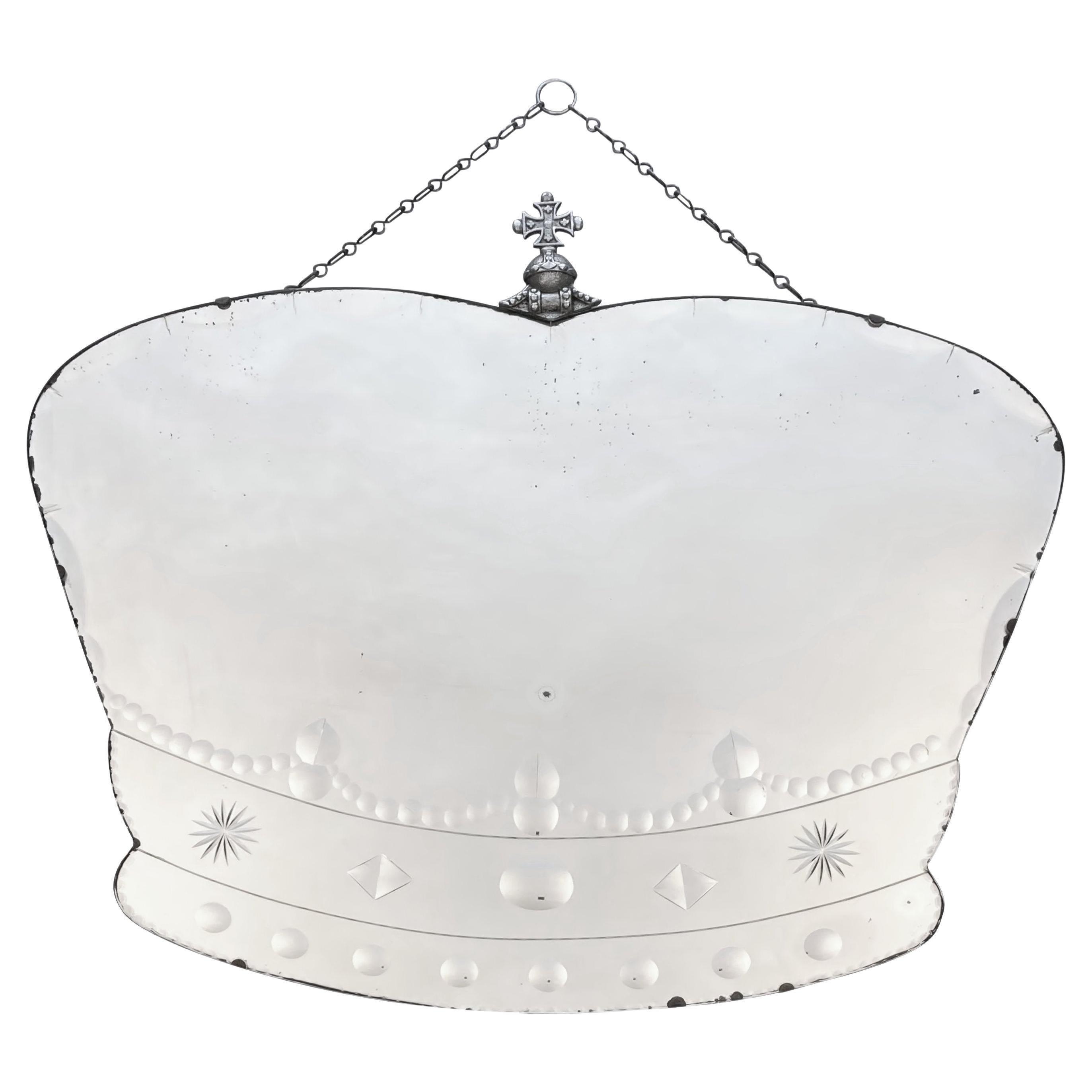 Miroir à couronne commémorative de George VI et de la Reine Elizabeth en vente