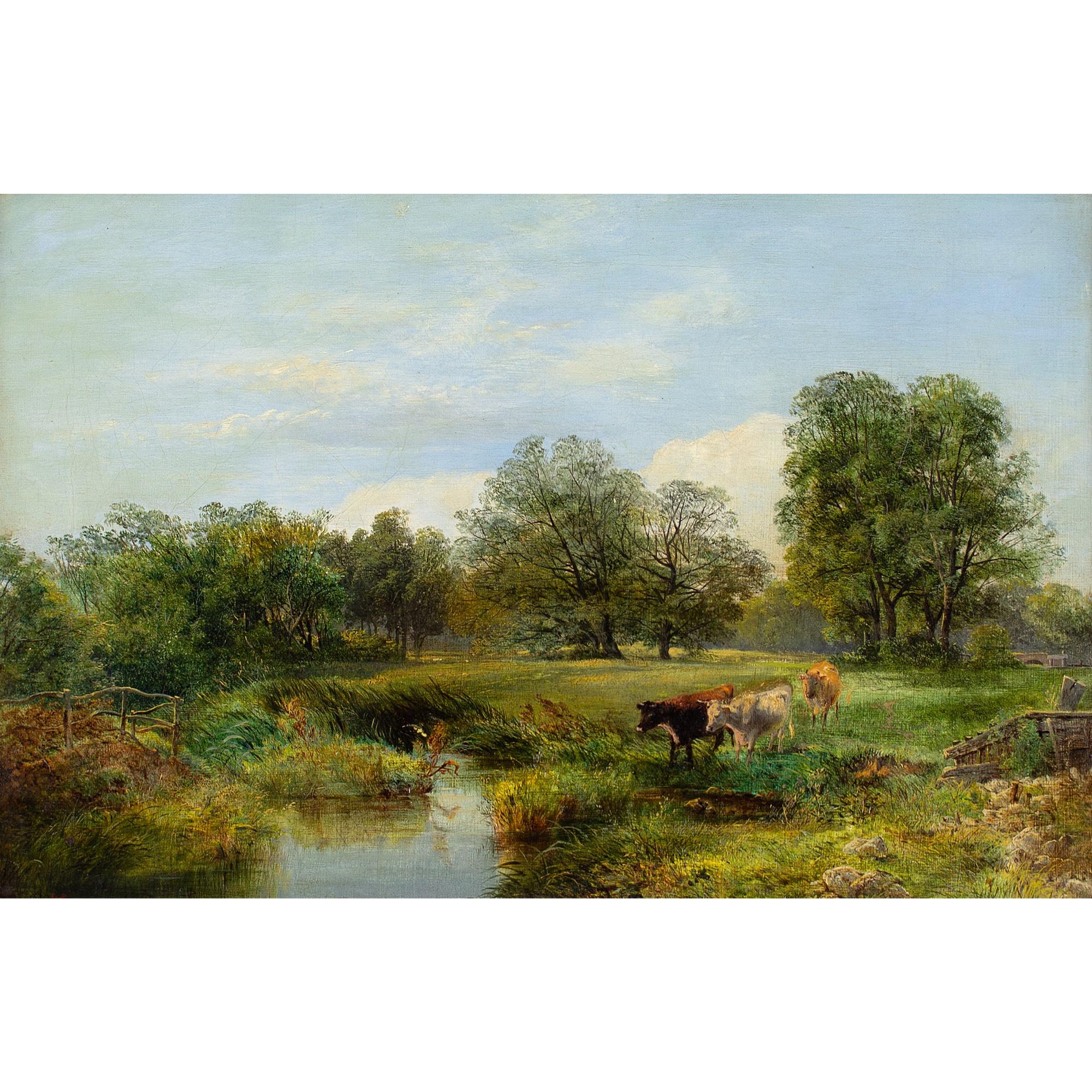 George Cole RA, Un pomeriggio di sole vicino ad Arundel, Pittura ad olio - Painting di George Vicat Cole RA