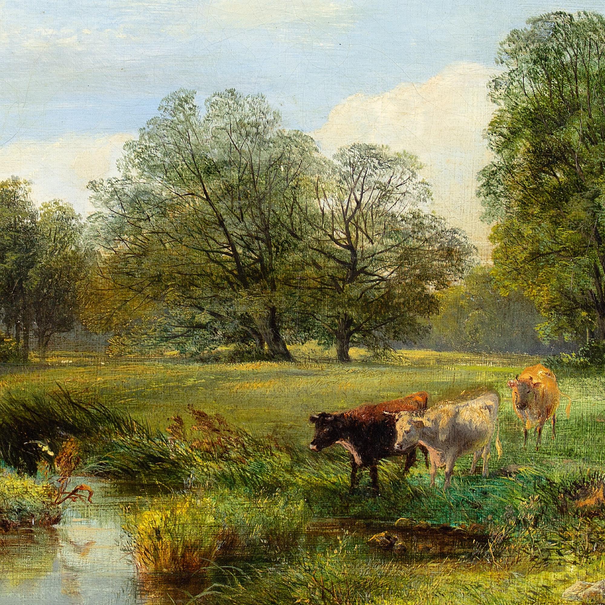 George Cole RA, Un pomeriggio di sole vicino ad Arundel, Pittura ad olio 3