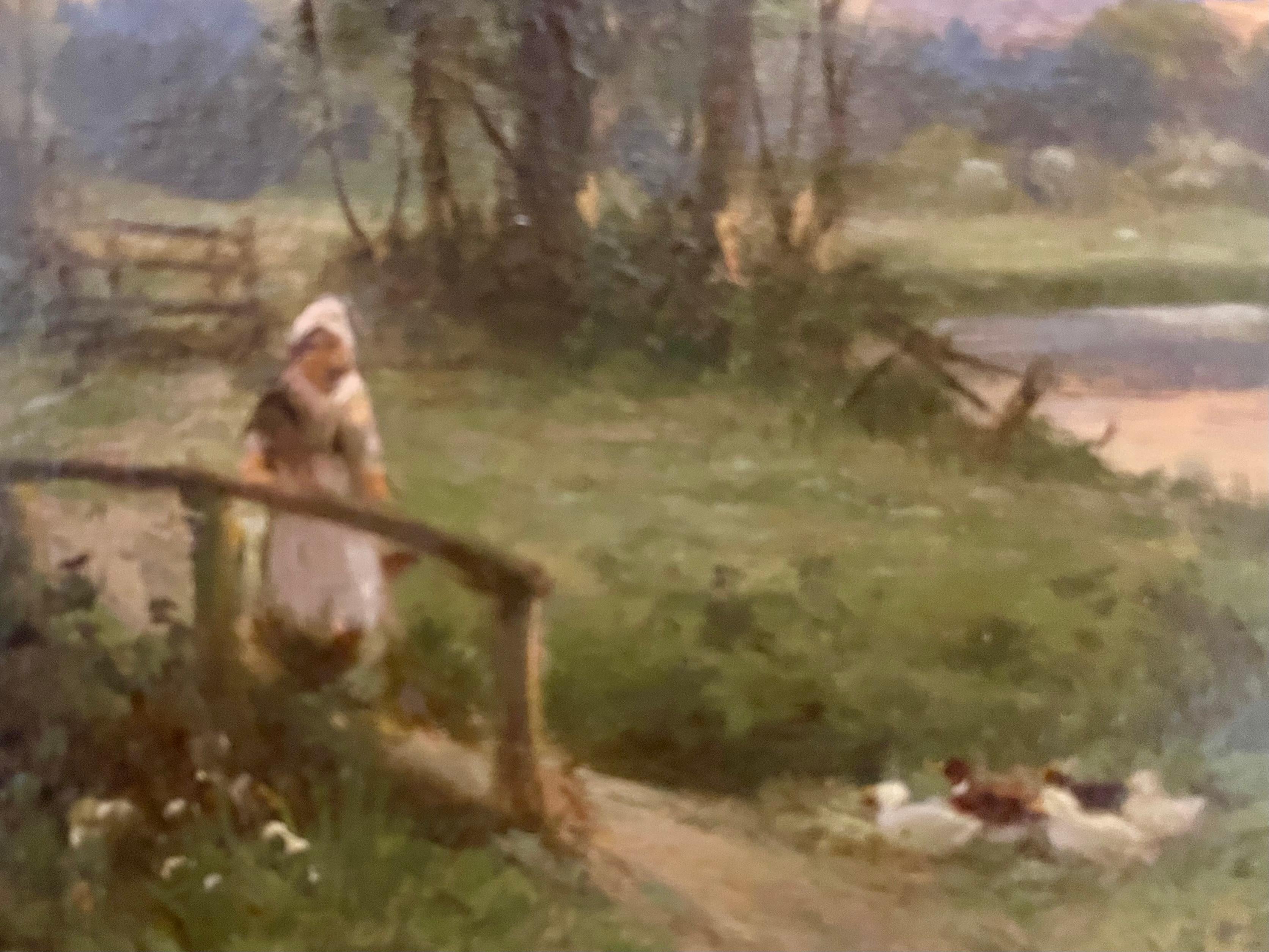 Shere, Surrey, paesaggio del XIX secolo olio su tela in vendita 5