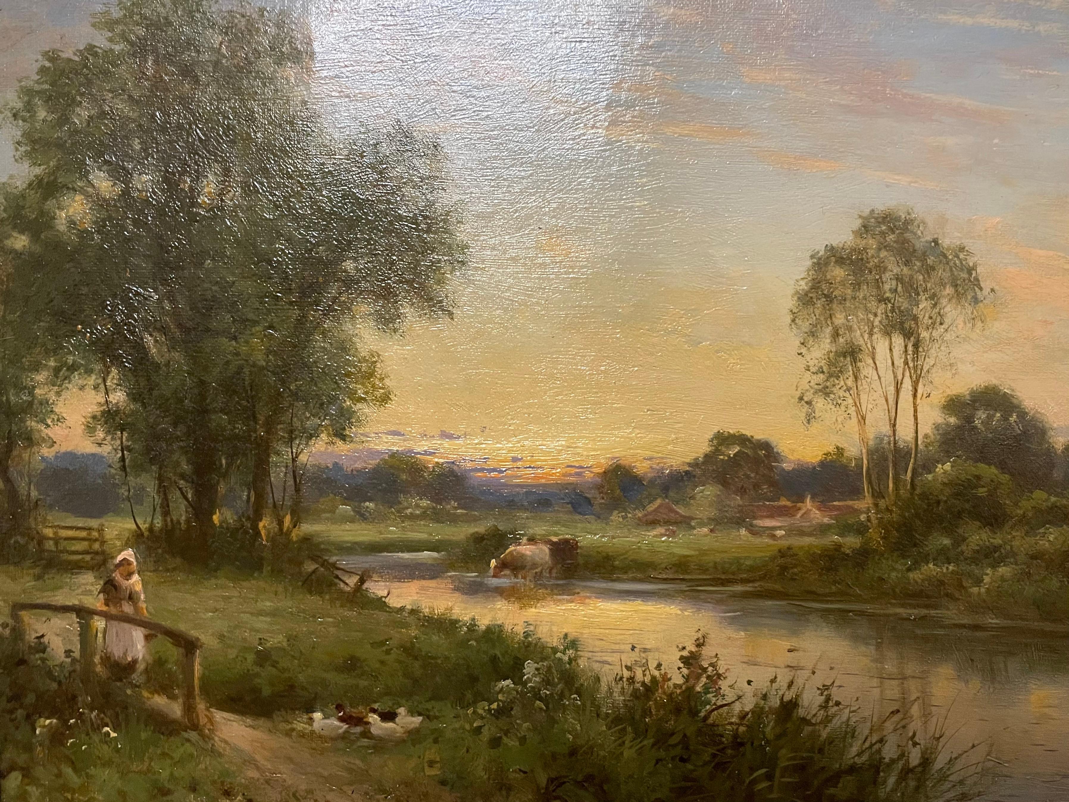 Shere, Surrey, 19th century landscape oil on canvas - Painting by George Vicat Cole RA