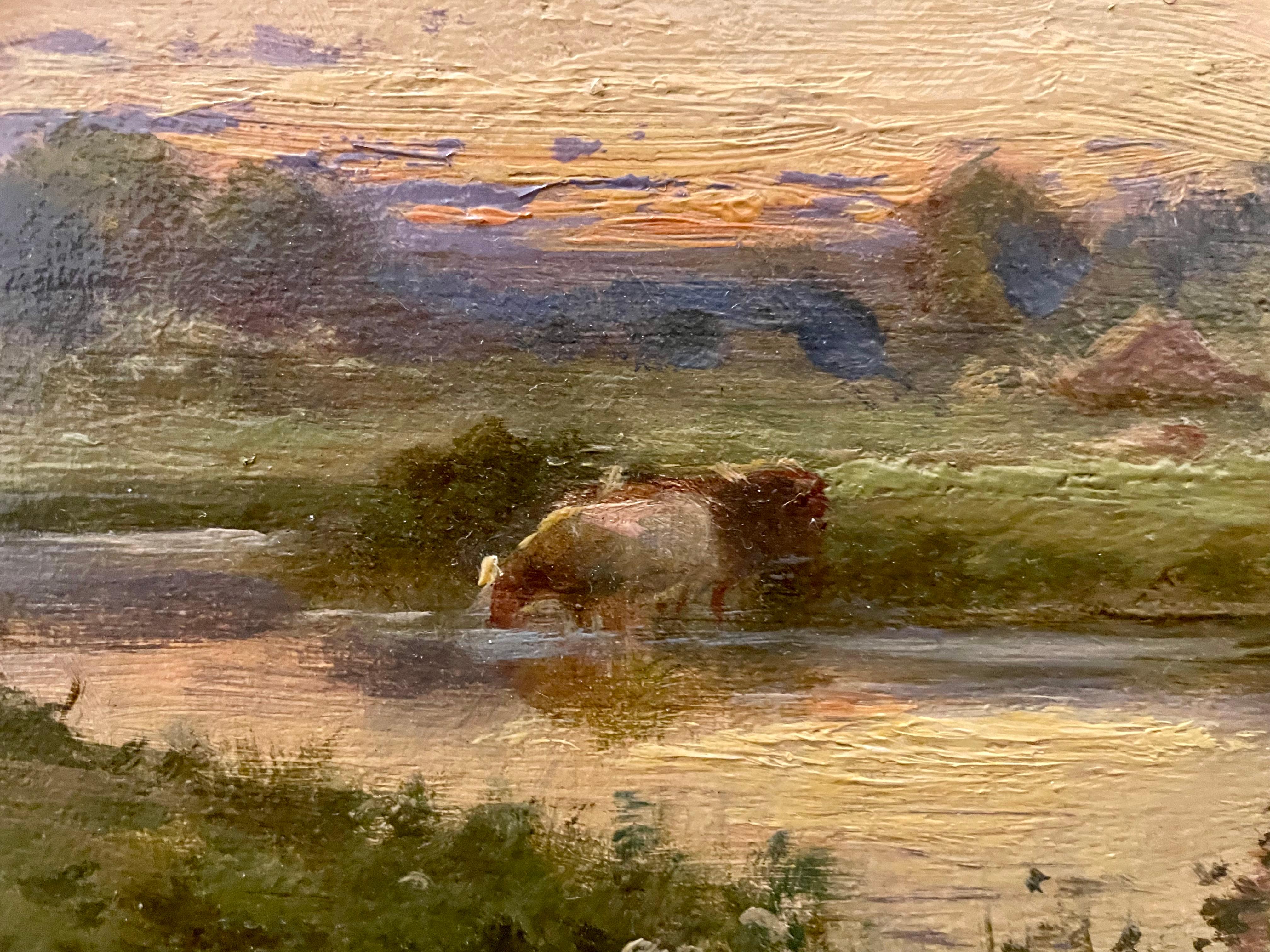 Shere, Surrey, paesaggio del XIX secolo olio su tela in vendita 1
