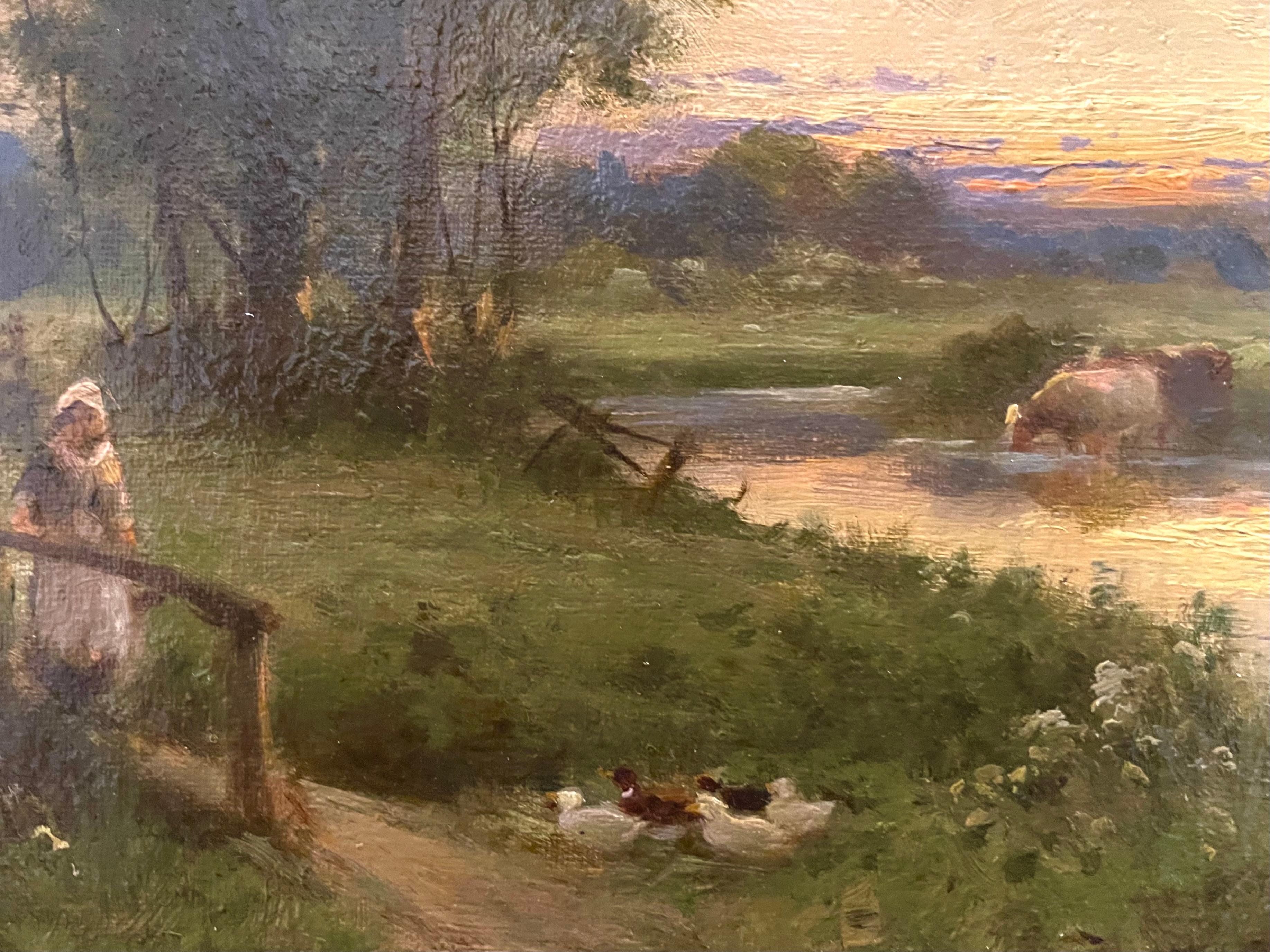 Shere, Surrey, paesaggio del XIX secolo olio su tela in vendita 2