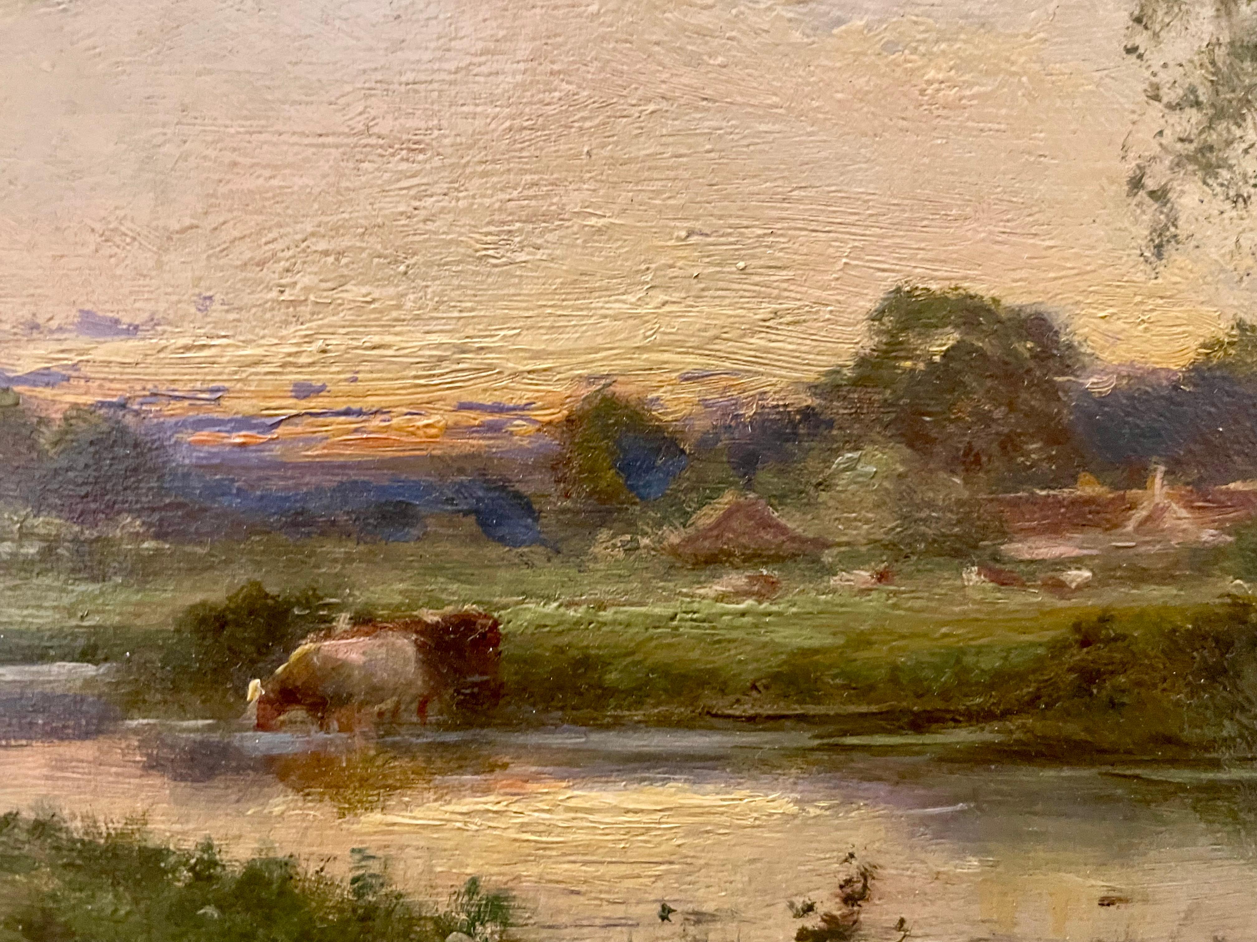 Shere, Surrey, huile sur toile, paysage, 19e siècle en vente 3