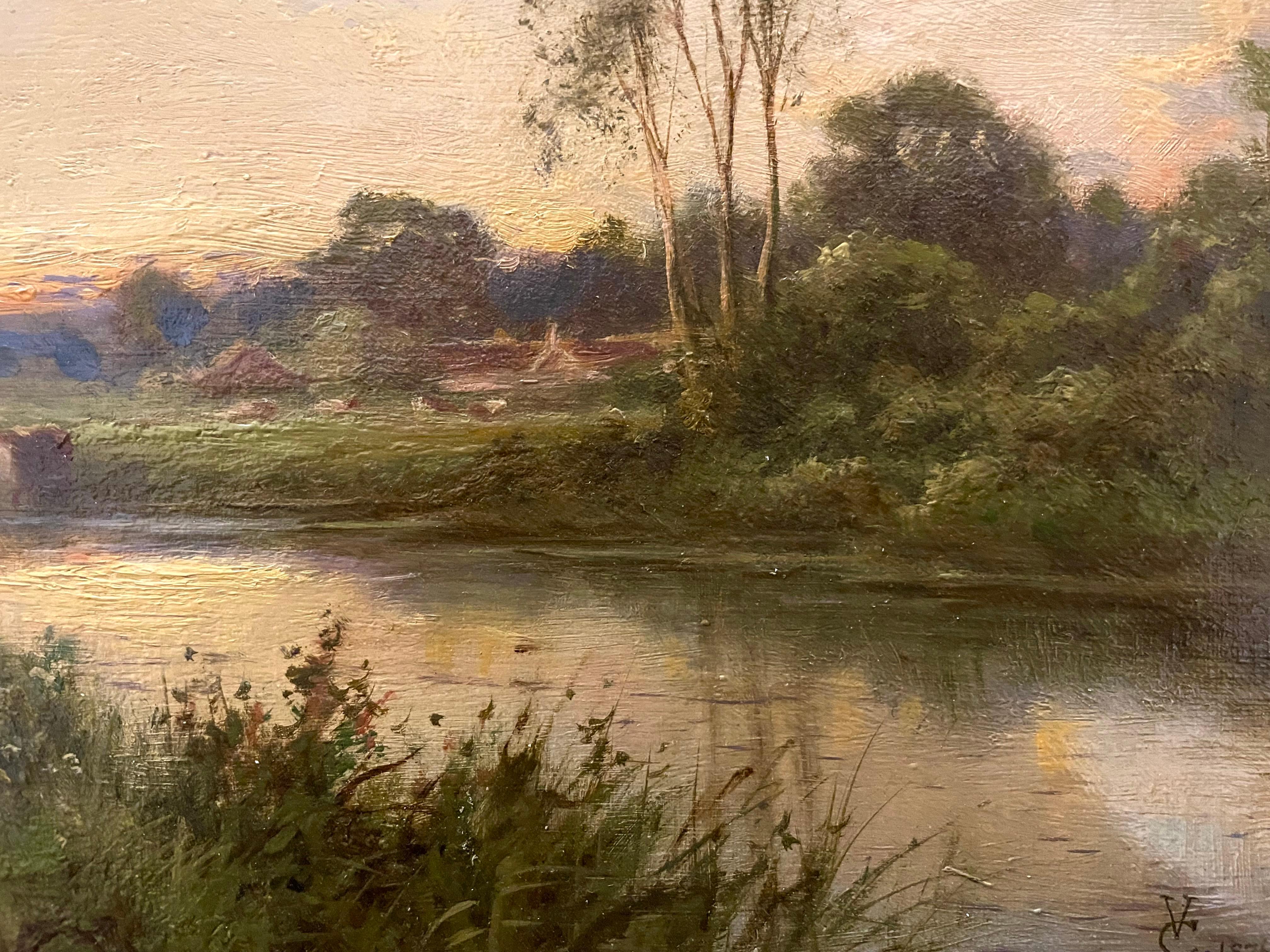 Shere, Surrey, huile sur toile, paysage, 19e siècle en vente 4