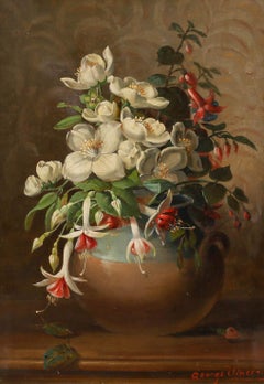 George Vincent Ölgemälde, Apfelblüte und Fuchsia – frühes 20. Jahrhundert