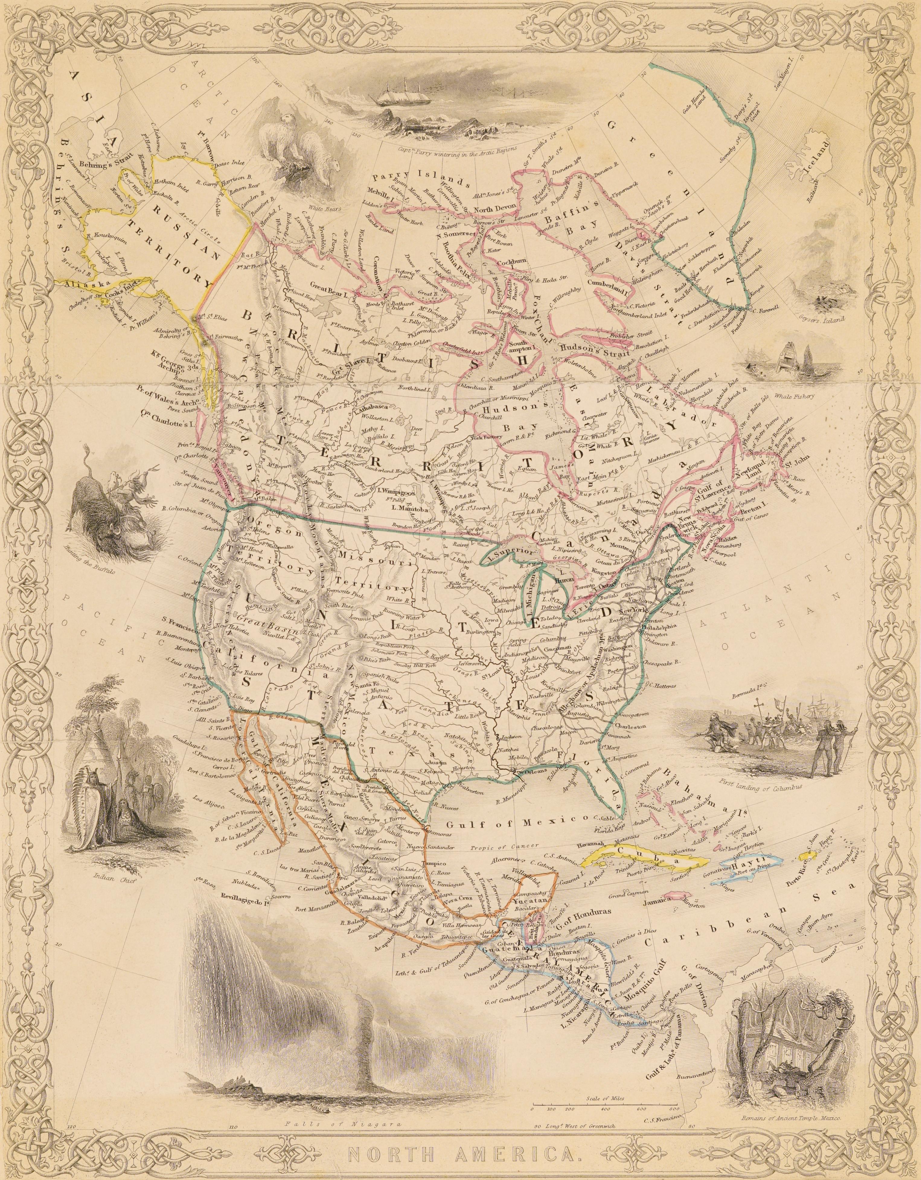 Cirica 1860 Map of North America - Print by George Virtue