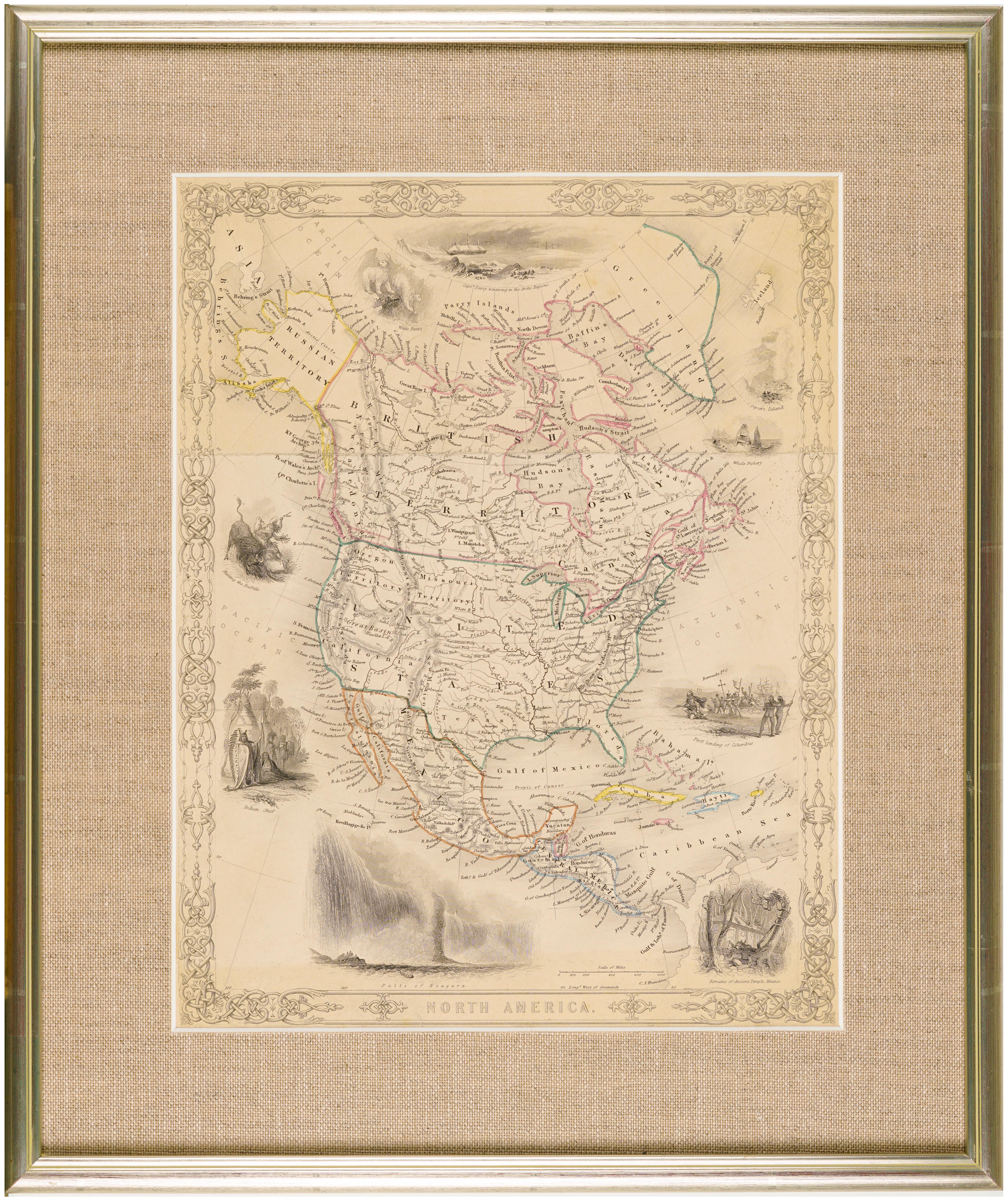 George Virtue Landscape Print - Cirica 1860 Map of North America