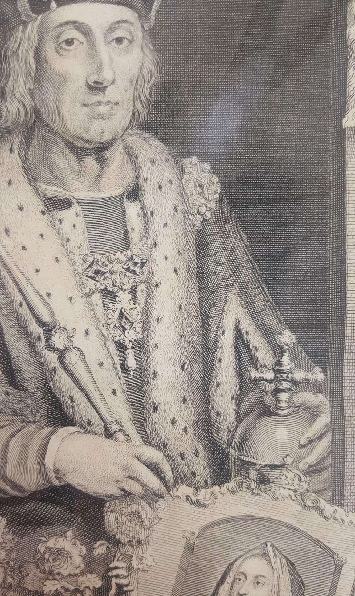 Le roi Henri VII /// vieilles maîtres de la famille royale, gravure de visages britanniques en vente 3
