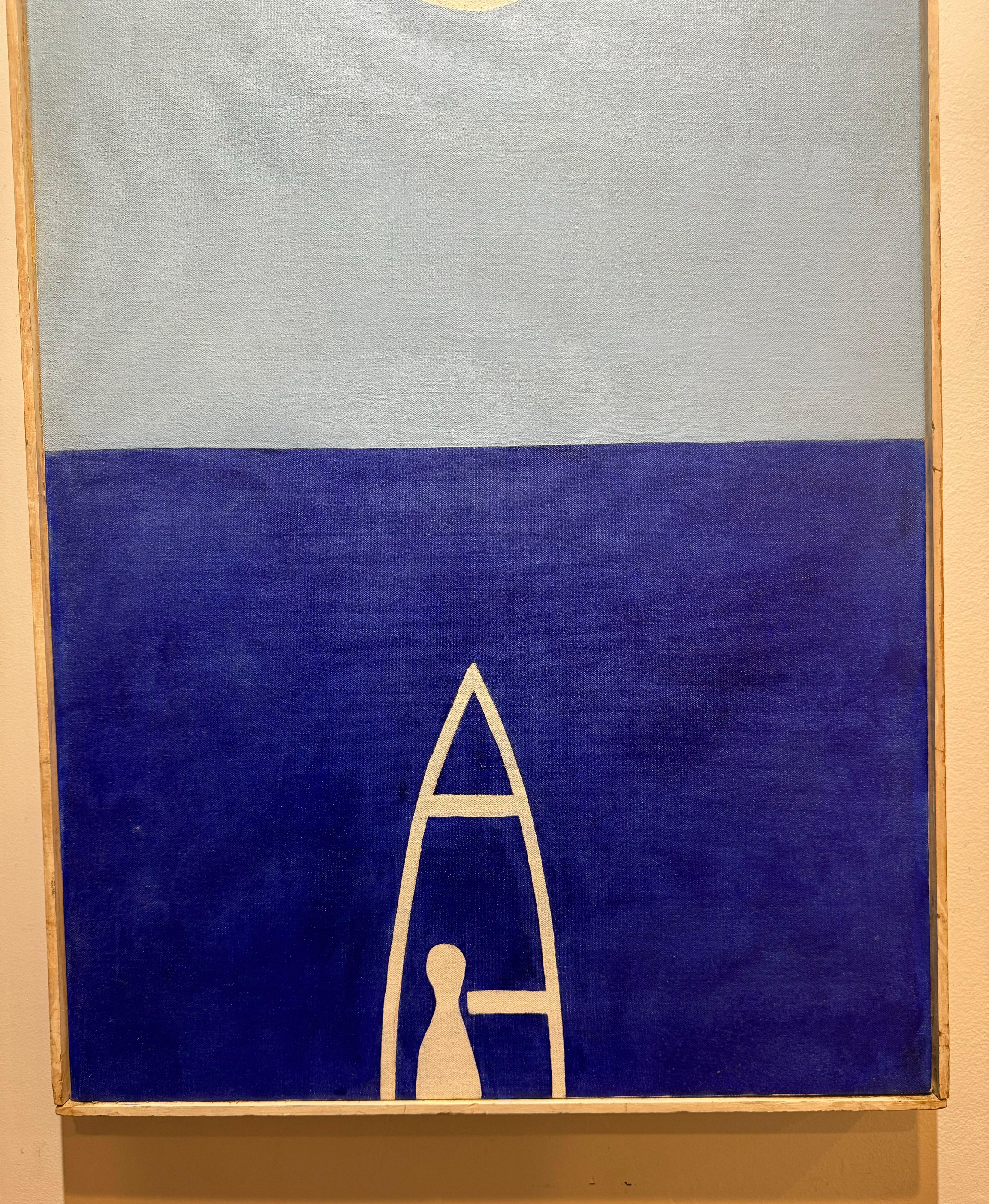 1967 American Minnesota Modernist Vertical Abstract Beach Boat Painting (Pittura astratta da spiaggia) 1