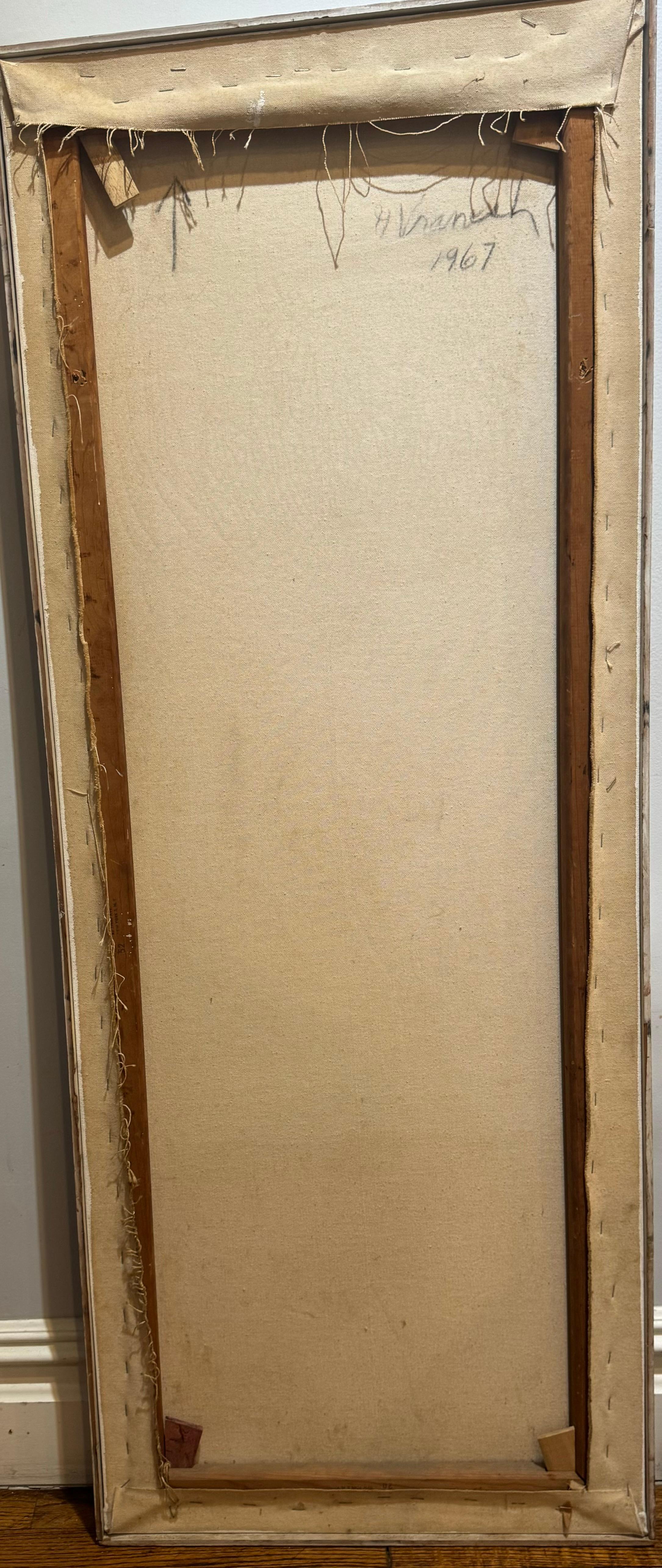 1967 American Minnesota Modernist Vertical Abstract Beach Boat Painting (Pittura astratta da spiaggia) 3