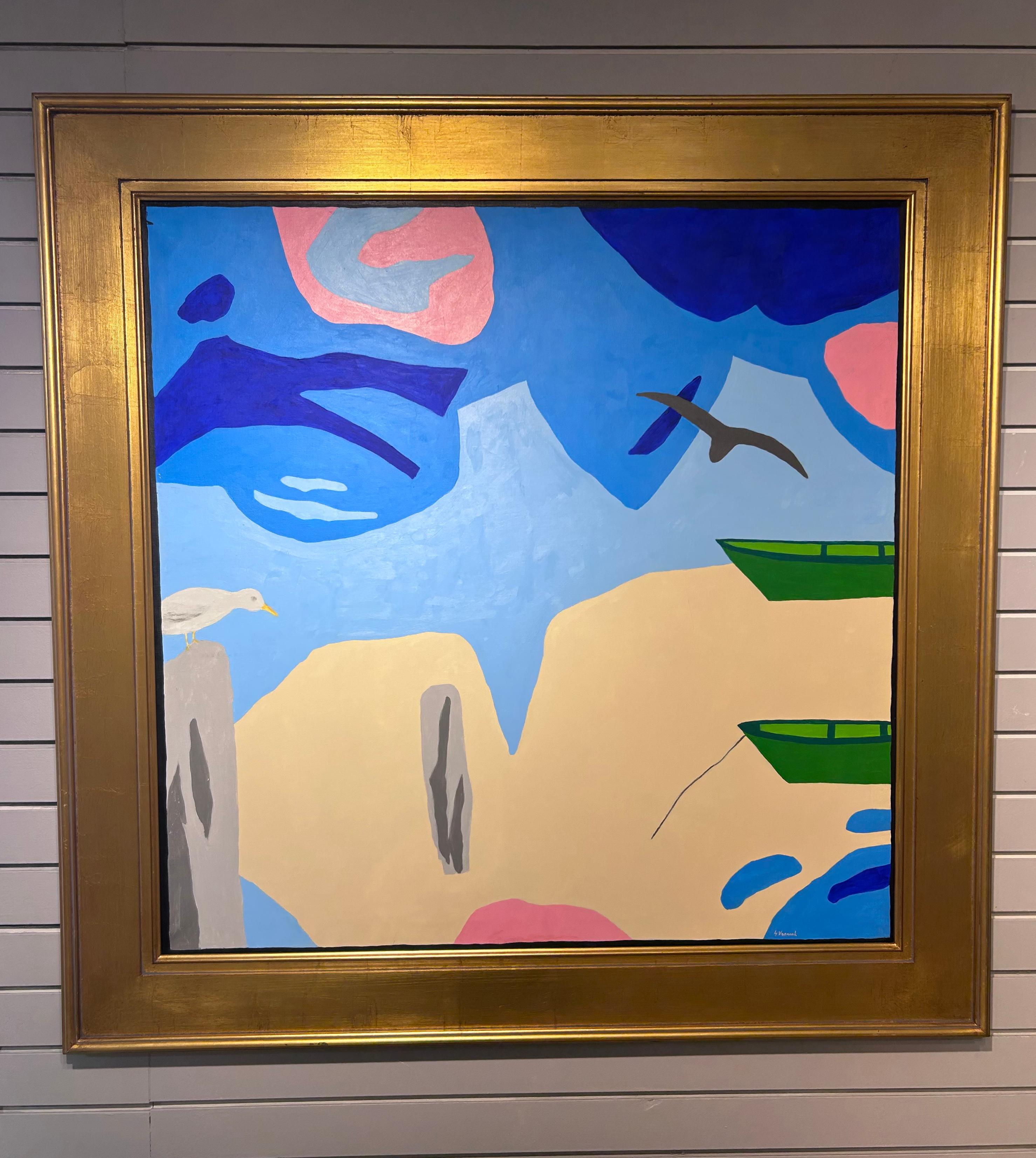 Abstrakte Landschaft, Ölgemälde auf Leinwand, „Coming Storm“, 36x36, George Vranesh, George Vranesh – Painting von George vranesh