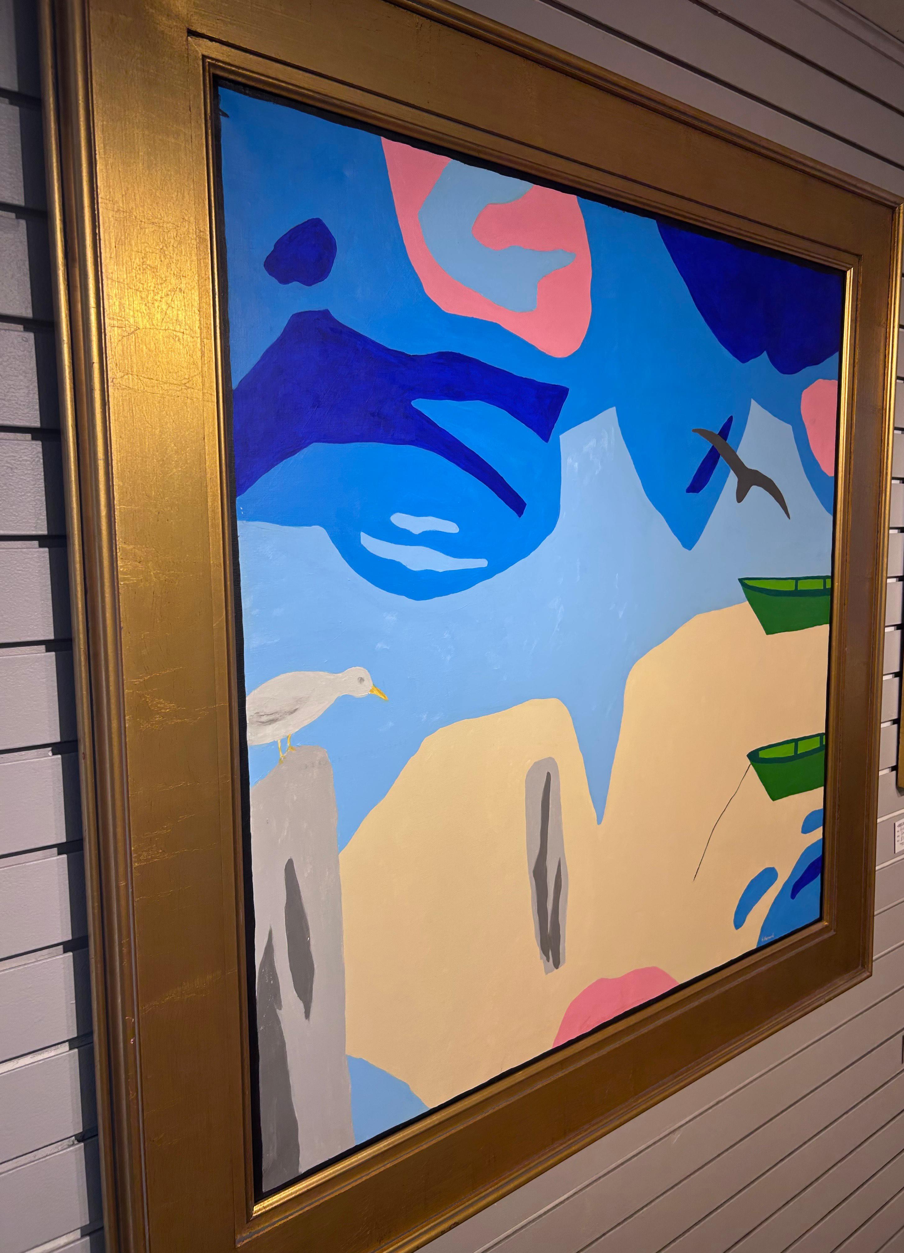 Abstrakte Landschaft, Ölgemälde auf Leinwand, „Coming Storm“, 36x36, George Vranesh, George Vranesh (Blau), Abstract Painting, von George vranesh