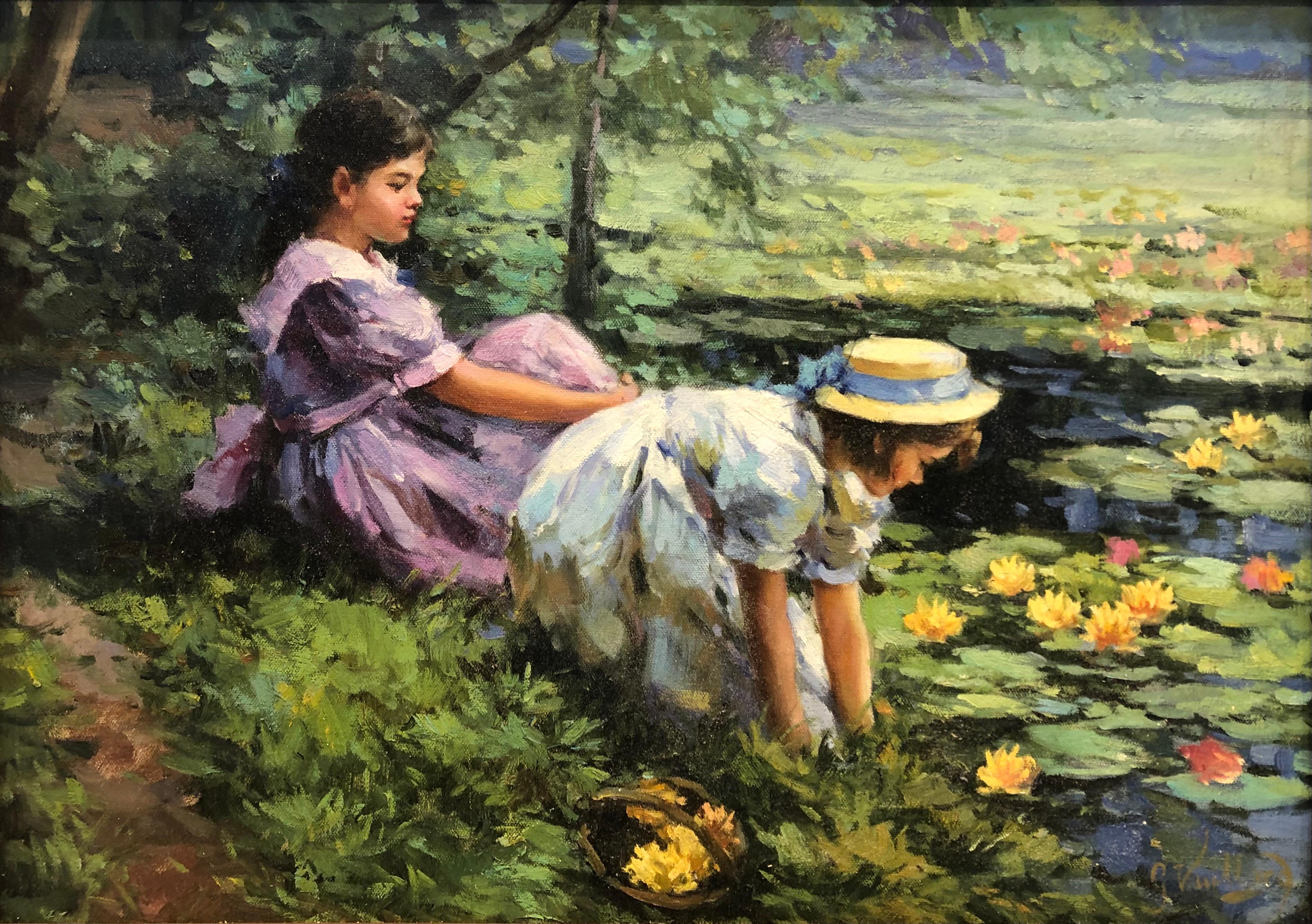 Landscape Painting George Vuillard - The Lily Pond (L'étang aux nénuphars)