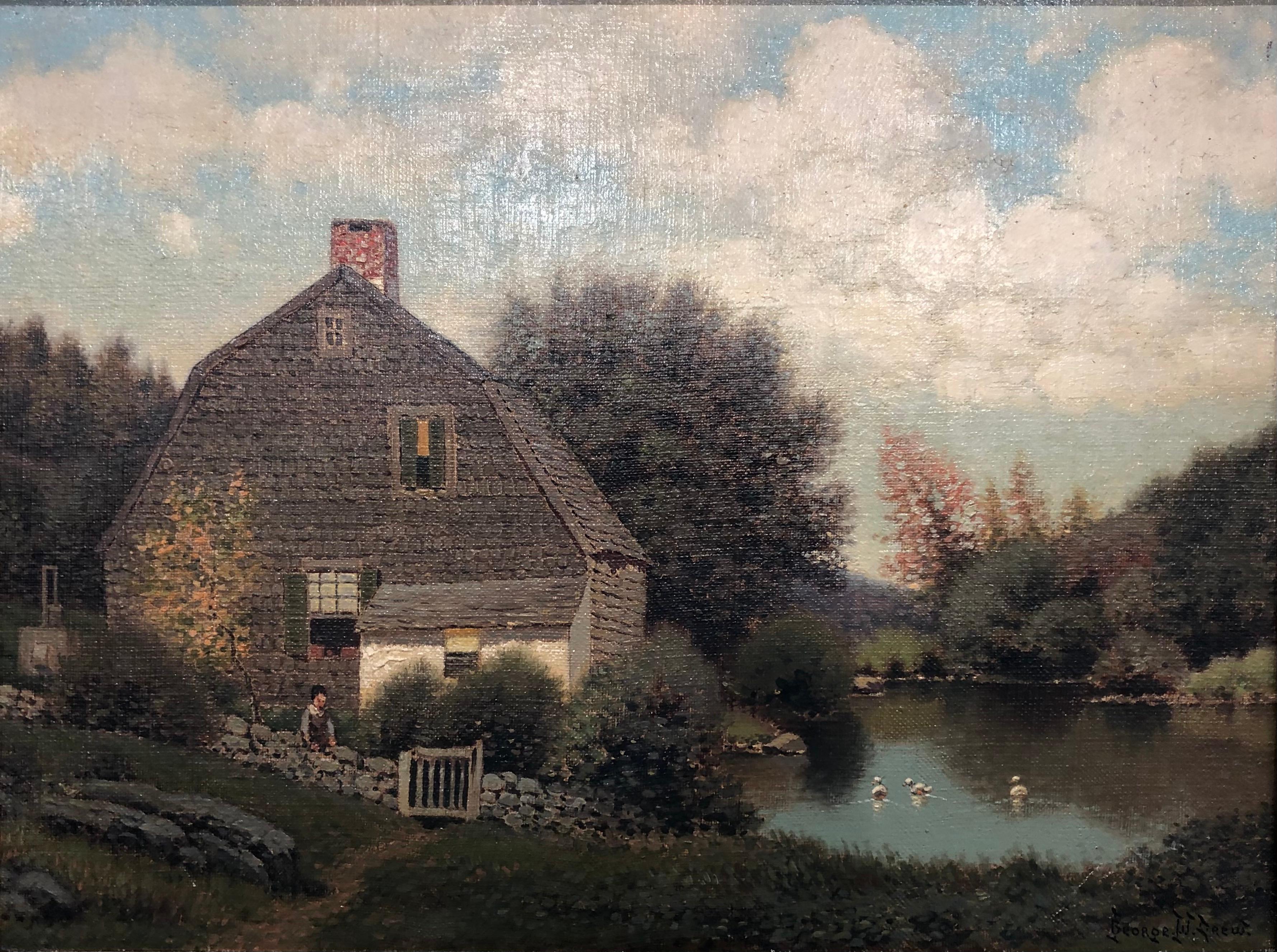 George W. Drew Landscape Painting - Farmhouse