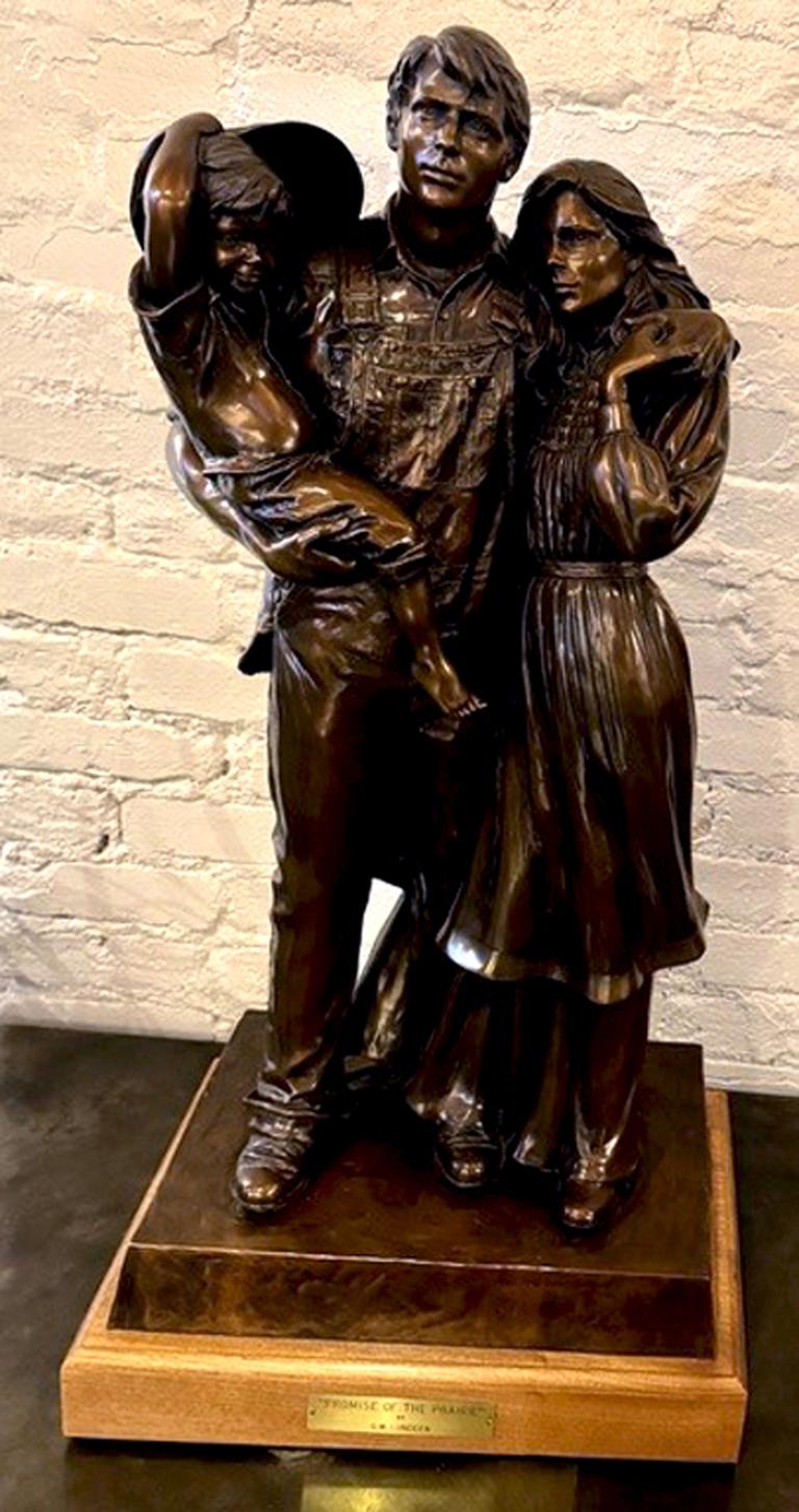 George W, Lundeen Figurative Sculpture - Promise of the Prairie, 36"high Bronze Sculpture