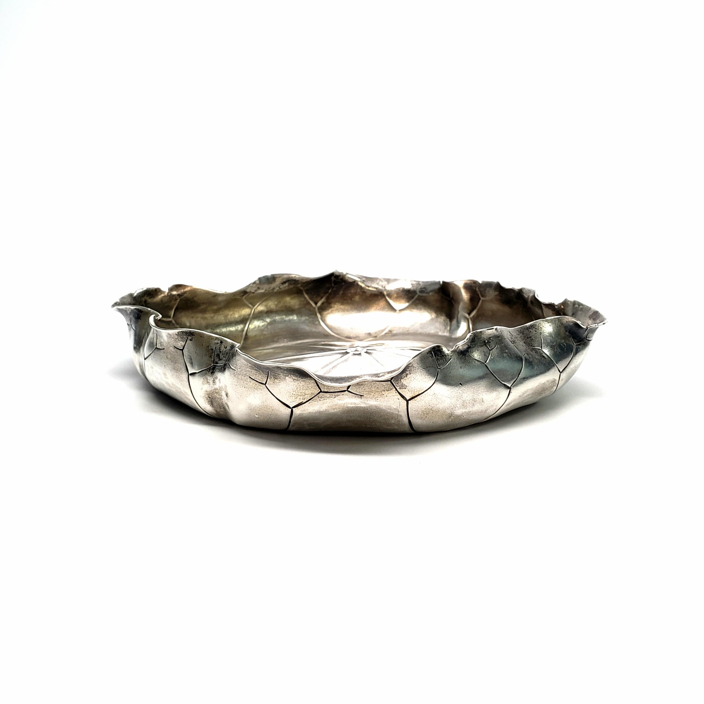 20th Century George W Shiebler & Co Sterling Silver Lily Pad Bowl For Sale