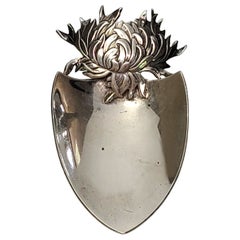 George W Shiebler Sterling Silver Chrysanthemum Nut Shovel Spoon with Mono