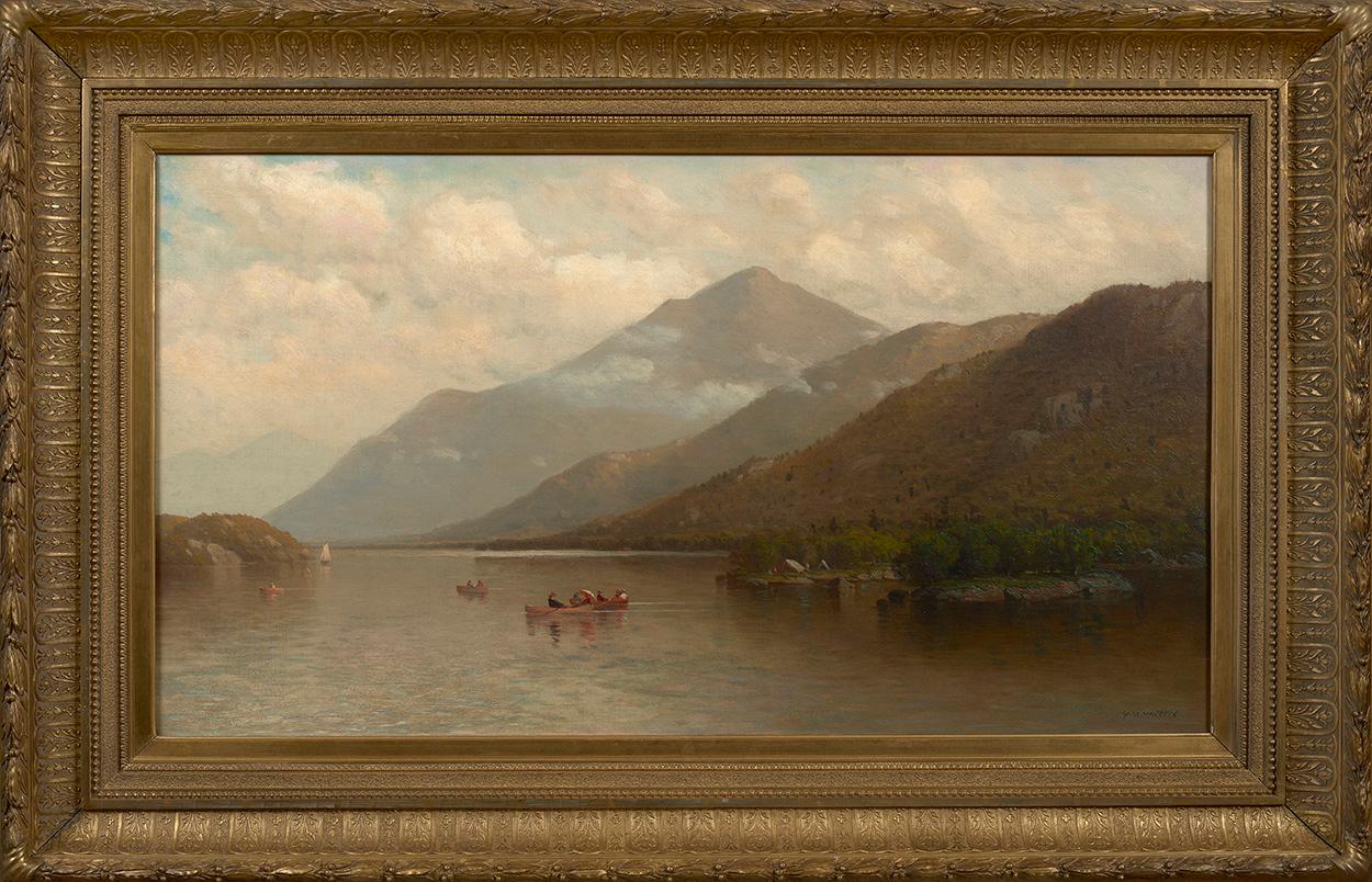 Schwarzer Berg, Lake George – Painting von George W. Waters 
