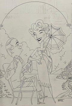 Caricatura della copertina di Maurice Evans e Janice Rule