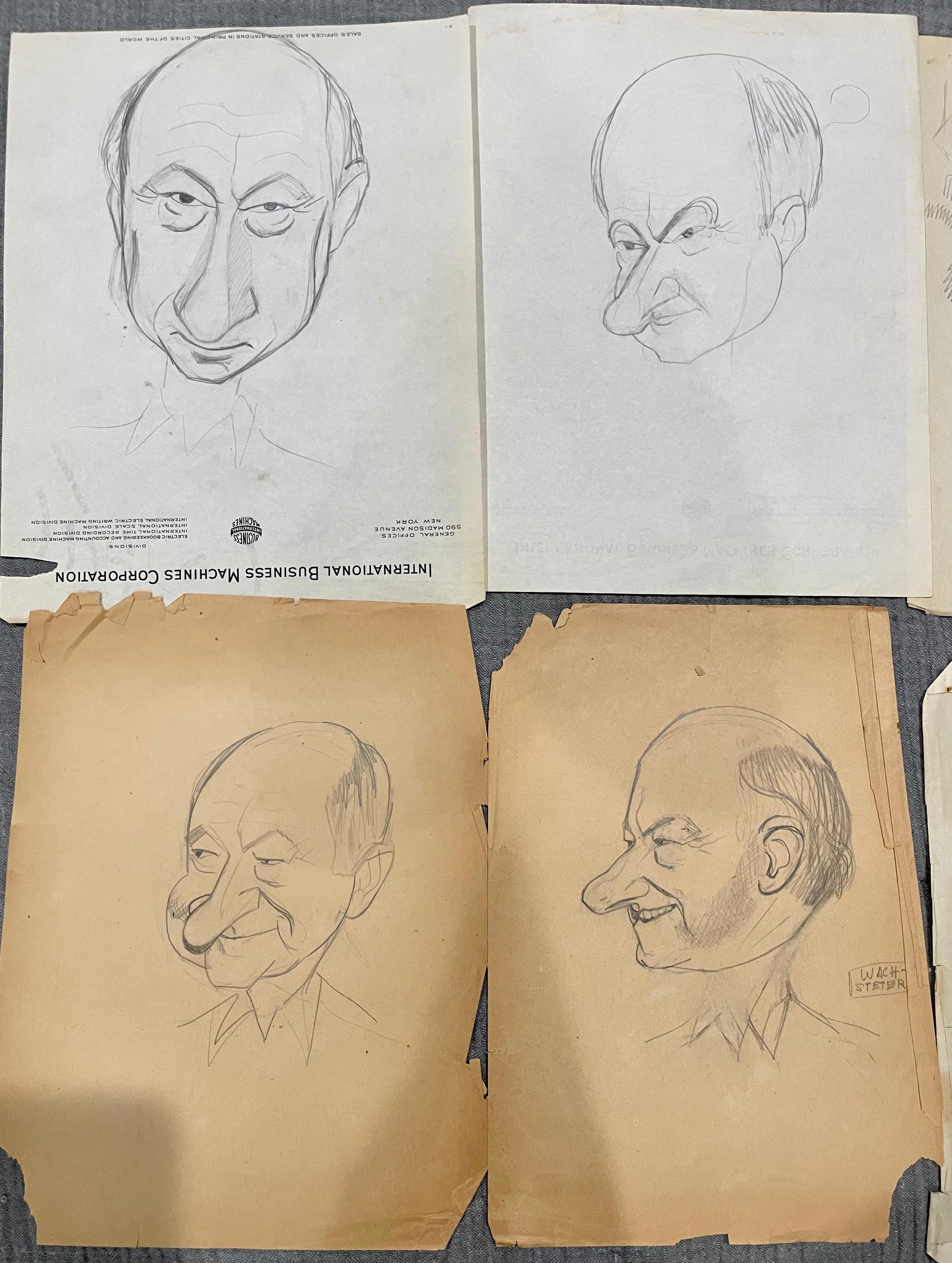 Signed Lower Right by Artist

GRAPHITE SKETCHES - Caricature by George Wachsteter (1911-2004) of legendary autocratic motion picture director, Cecil B. DeMille, 8