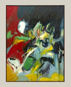 A Large, Dynamic 1960s Mid-Century Modern Abstract Expressionist Painting