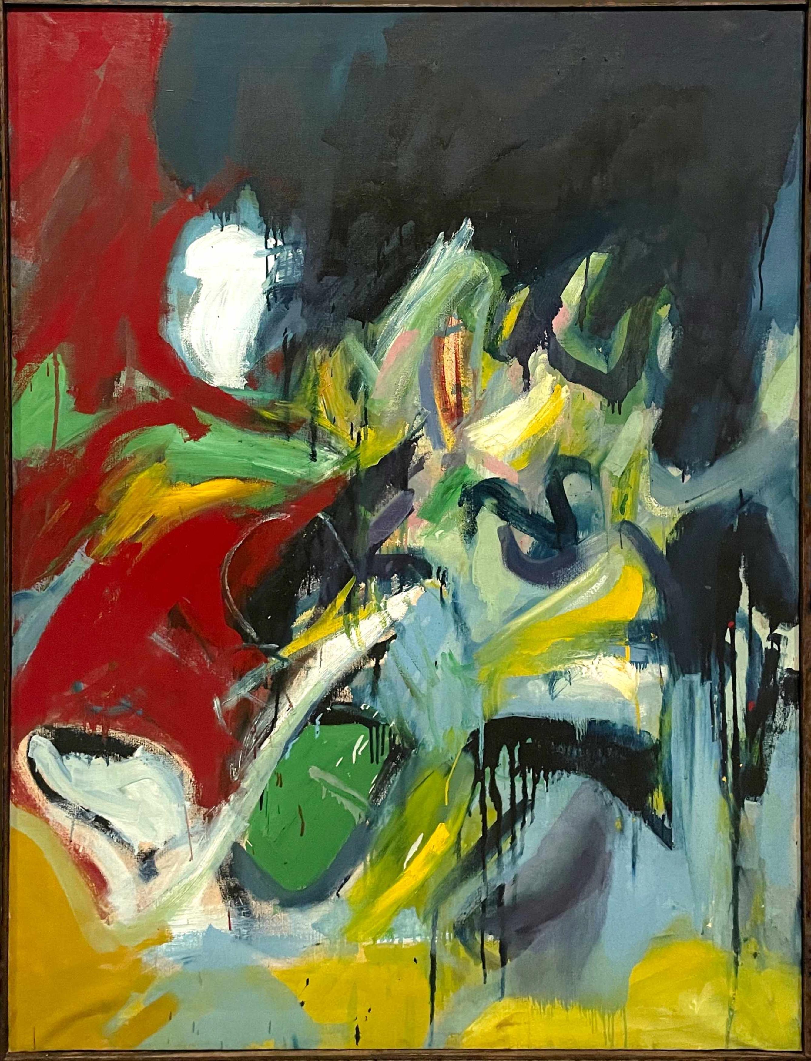 A Large, Dynamic 1960s Mid-Century Modern Abstract Expressionist Painting