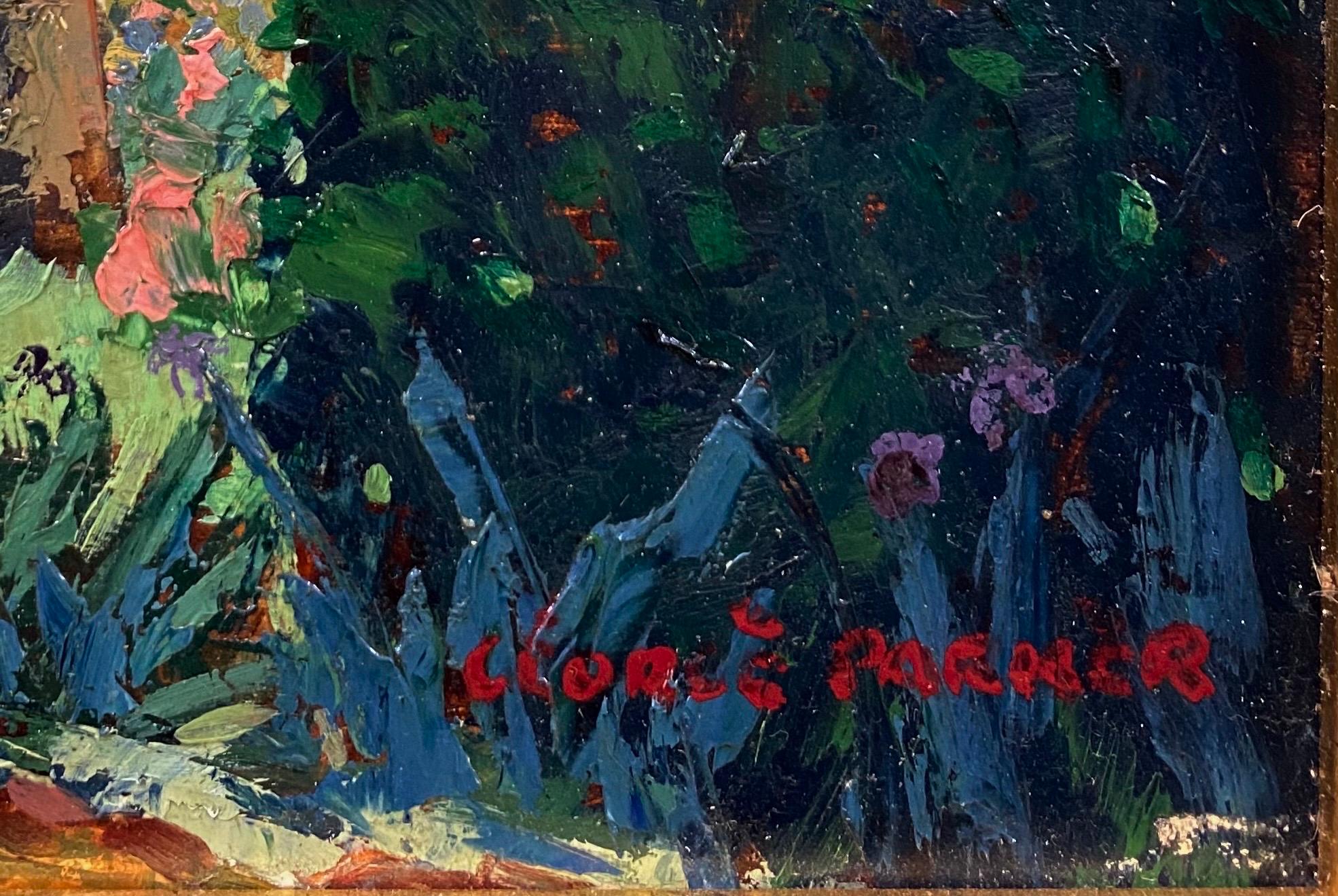 Ein außergewöhnliches Werk von George Waller Parker (1888-1957) über ein Haus in South Carolina Lowcountry.

Dieses wunderbare Gemälde ist vielleicht das beste Beispiel für Parkers Werk, das in den letzten Jahrzehnten angeboten wurde. Es zeigt ein