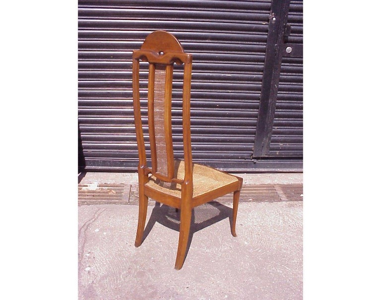 George Walton. A Rare Arts & Crafts Philippines Cane Chair with Serpentine Back For Sale 2