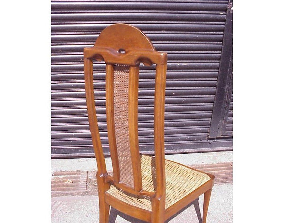 George Walton. A Rare Arts & Crafts Philippines Cane Chair with Serpentine Back For Sale 1