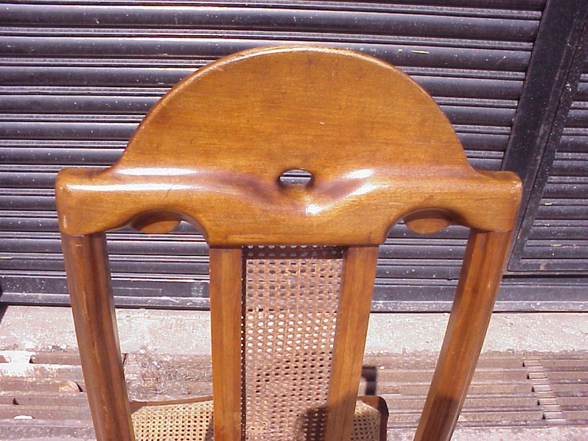 George Walton. A Rare Arts & Crafts Philippines Cane Chair with Serpentine Back For Sale 2