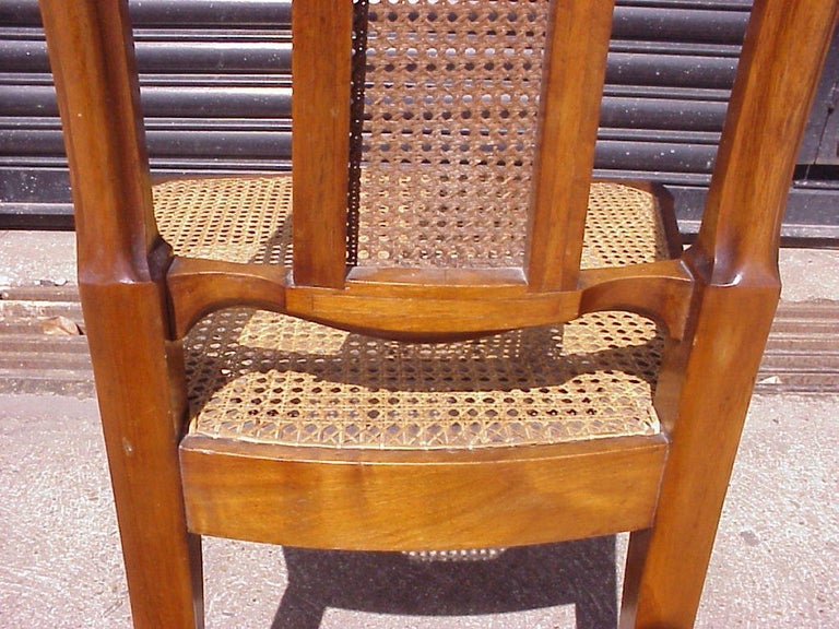 George Walton. A Rare Arts & Crafts Philippines Cane Chair with Serpentine Back For Sale 6