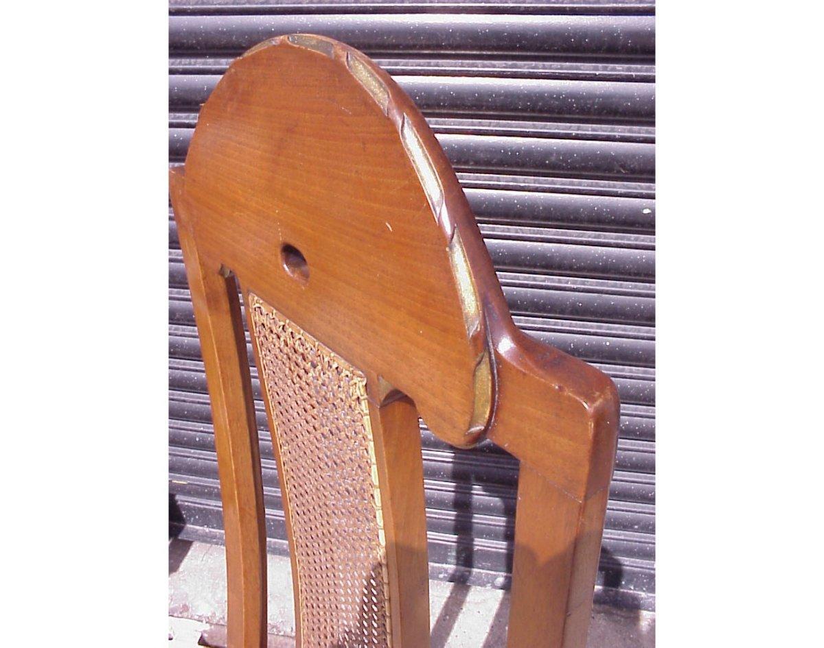 George Walton. A Rare Arts & Crafts Philippines Cane Chair with Serpentine Back In Good Condition For Sale In London, GB