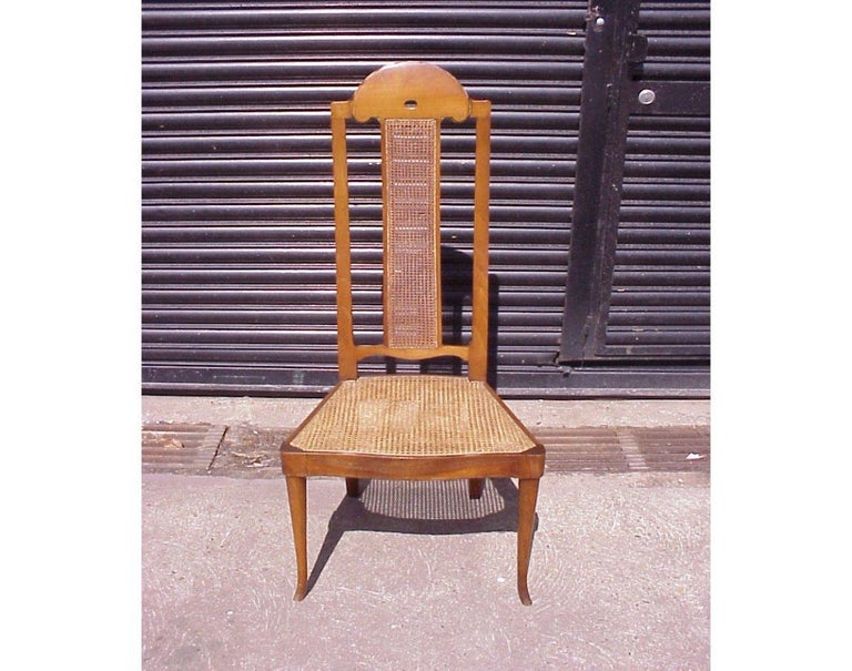 George Walton. A Rare Arts & Crafts Philippines Cane Chair with Serpentine Back In Good Condition For Sale In London, GB