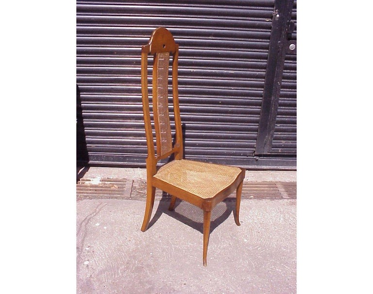 20th Century George Walton. A Rare Arts & Crafts Philippines Cane Chair with Serpentine Back For Sale