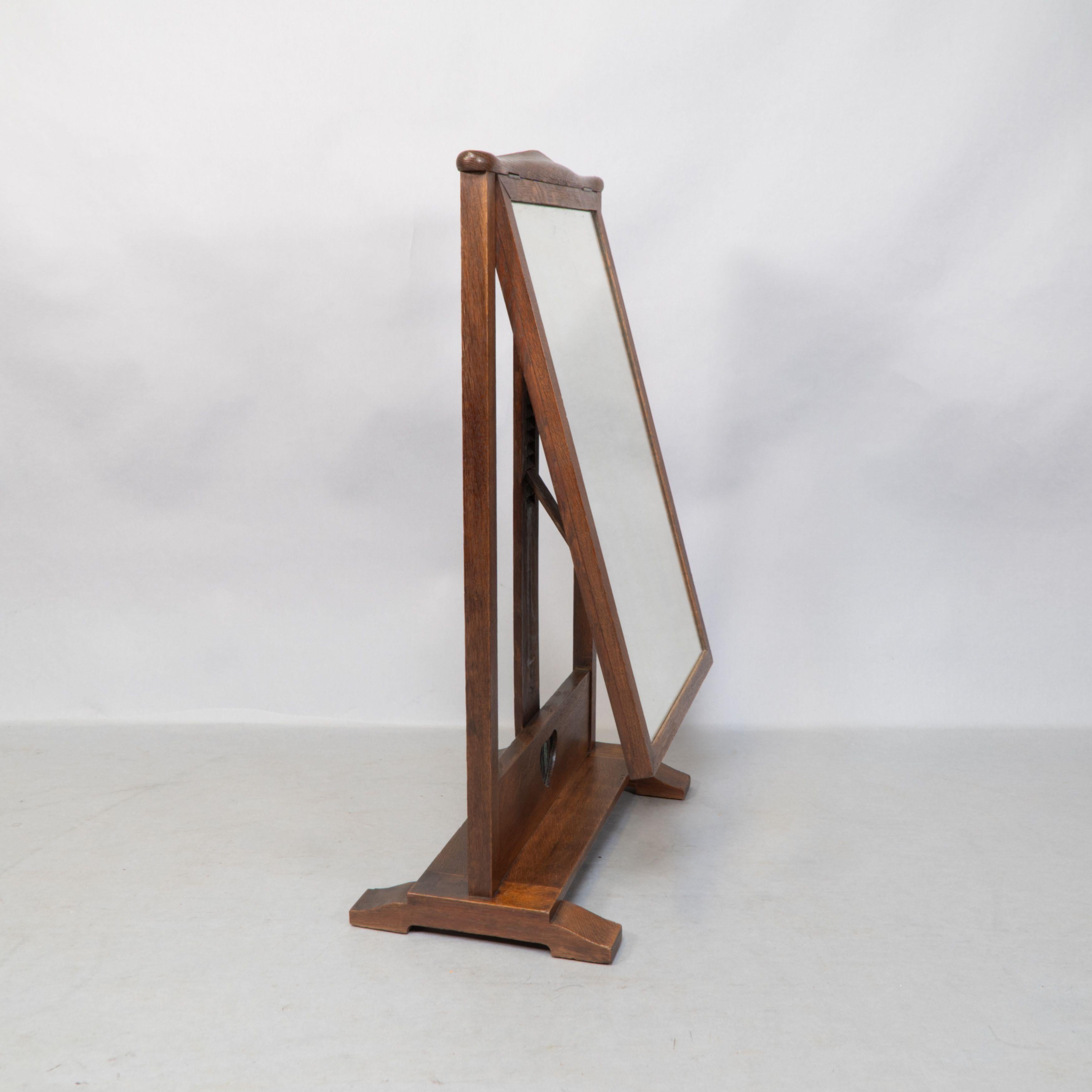 George Walton. An Arts and Crafts oak dressing table mirror For Sale 4