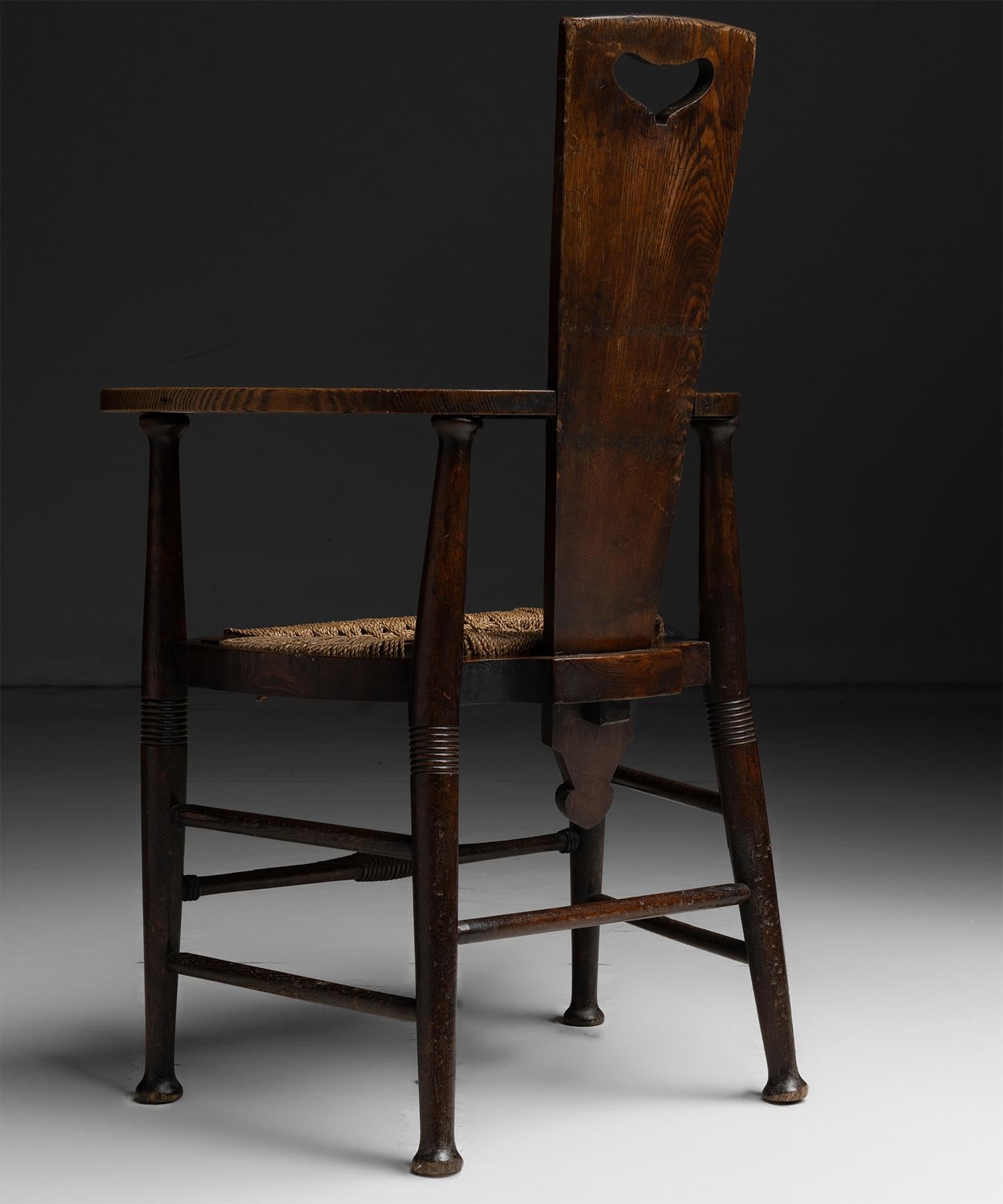 Ash George Walton Armchair, England circa 1880