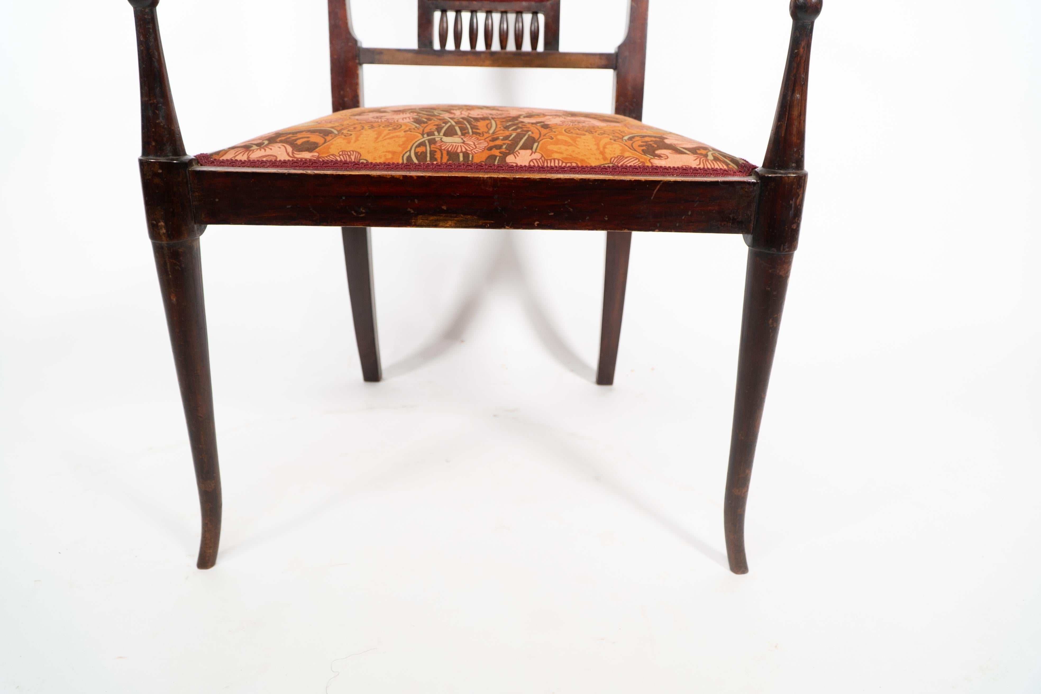 George Walton for John Rowntree's cafe. An Arts and Crafts walnut armchair For Sale 8