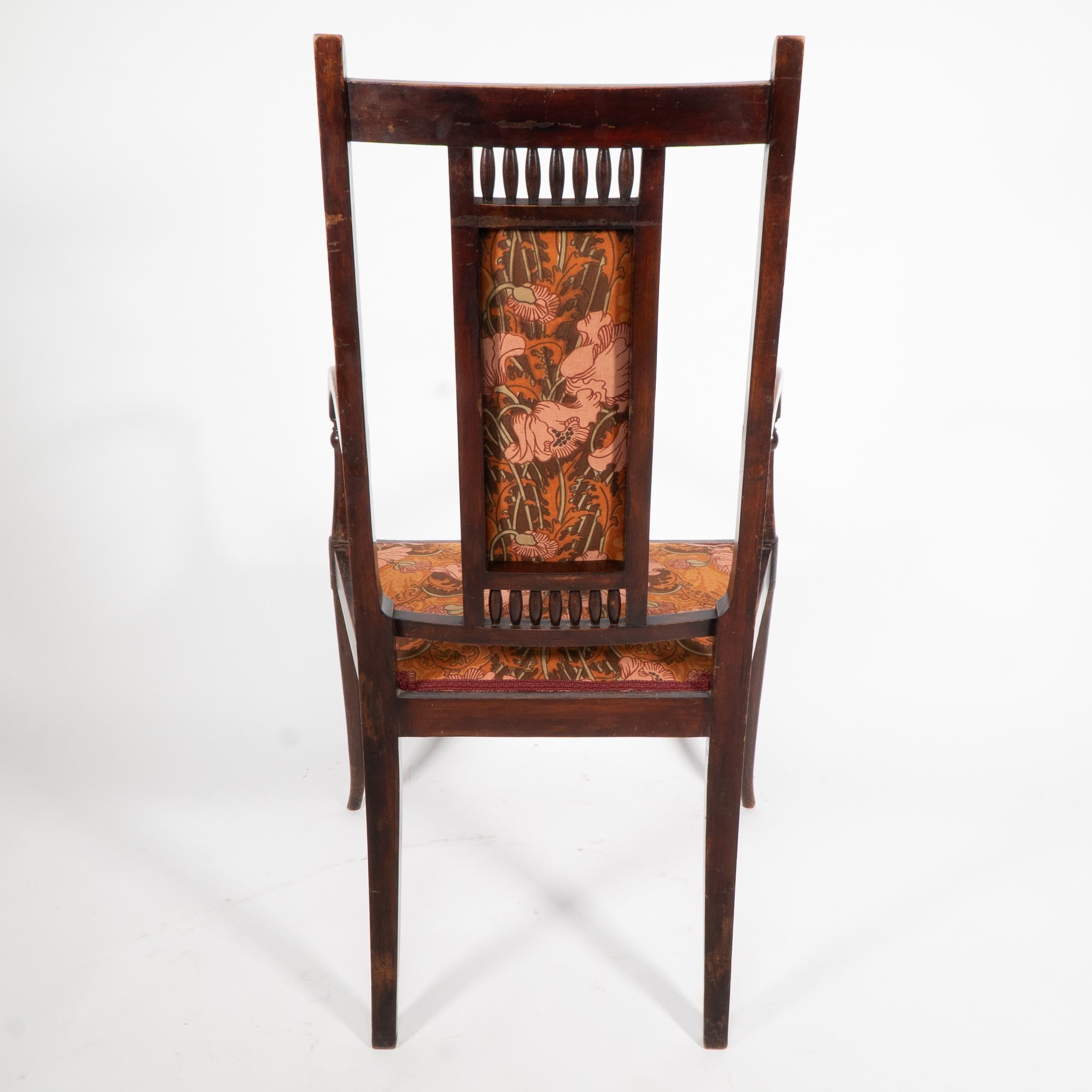 George Walton for John Rowntree's cafe. An Arts and Crafts walnut armchair For Sale 11