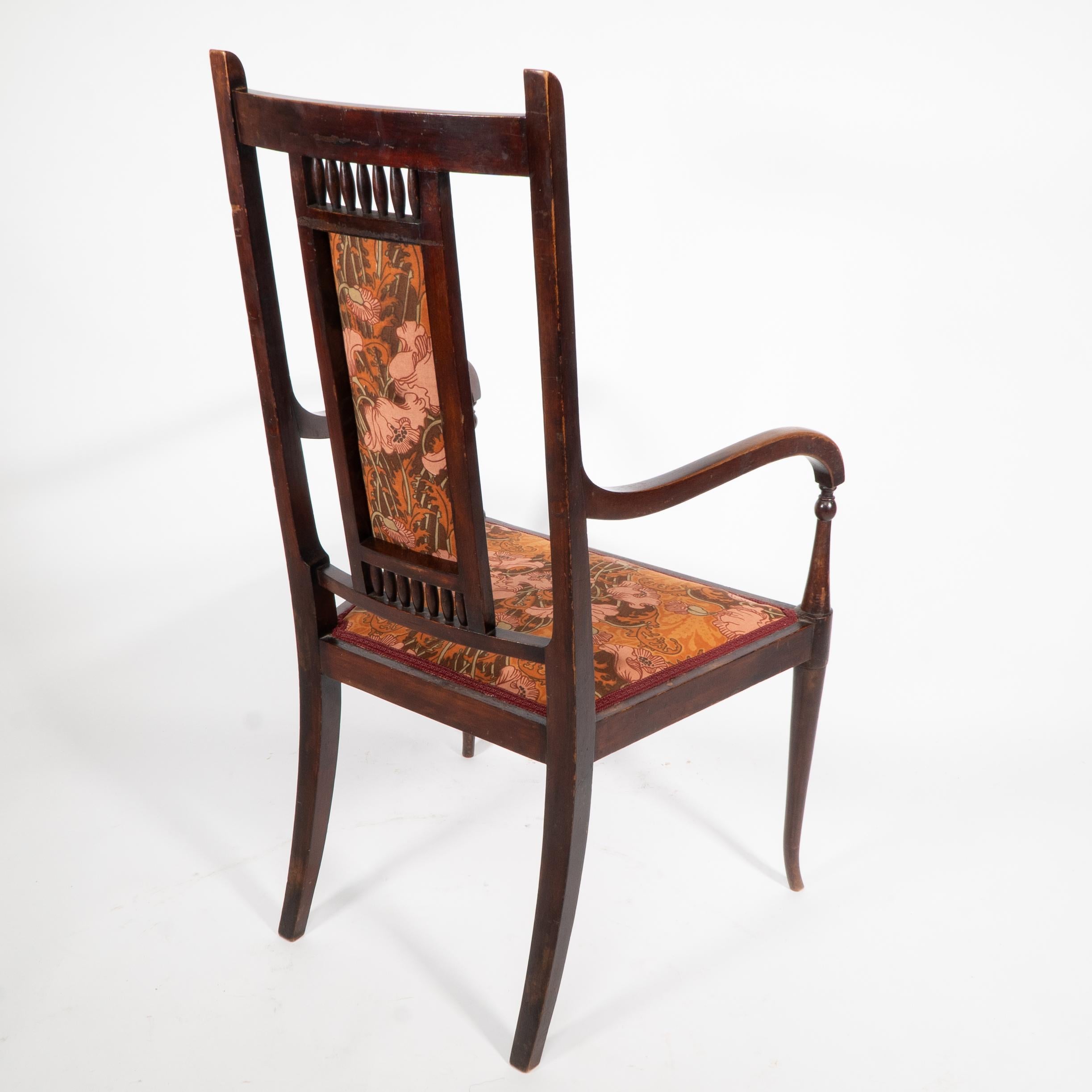 George Walton for John Rowntree's cafe. An Arts and Crafts walnut armchair For Sale 12