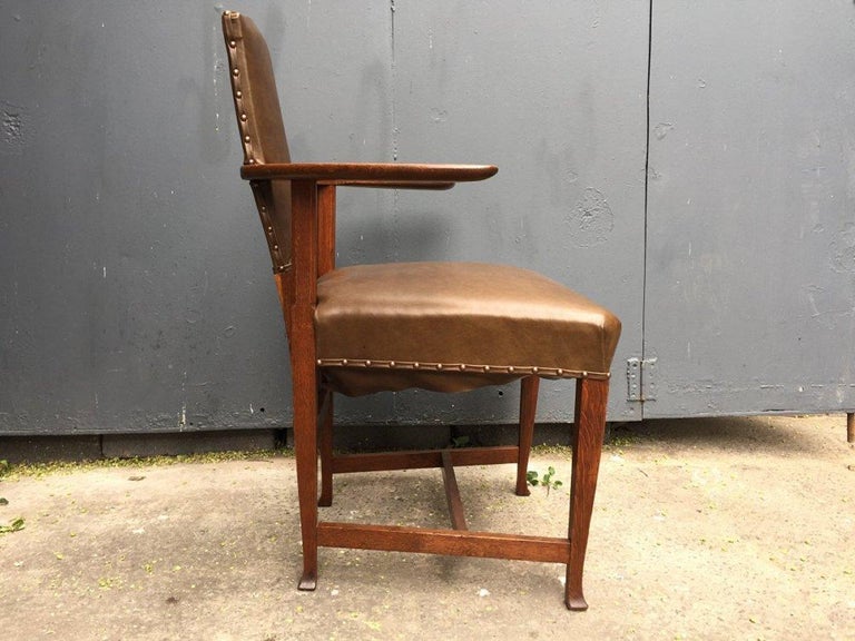  George Walton. An Arts & Crafts Glasgow School Oak 'Abingdon' Armchair. In Good Condition For Sale In London, GB