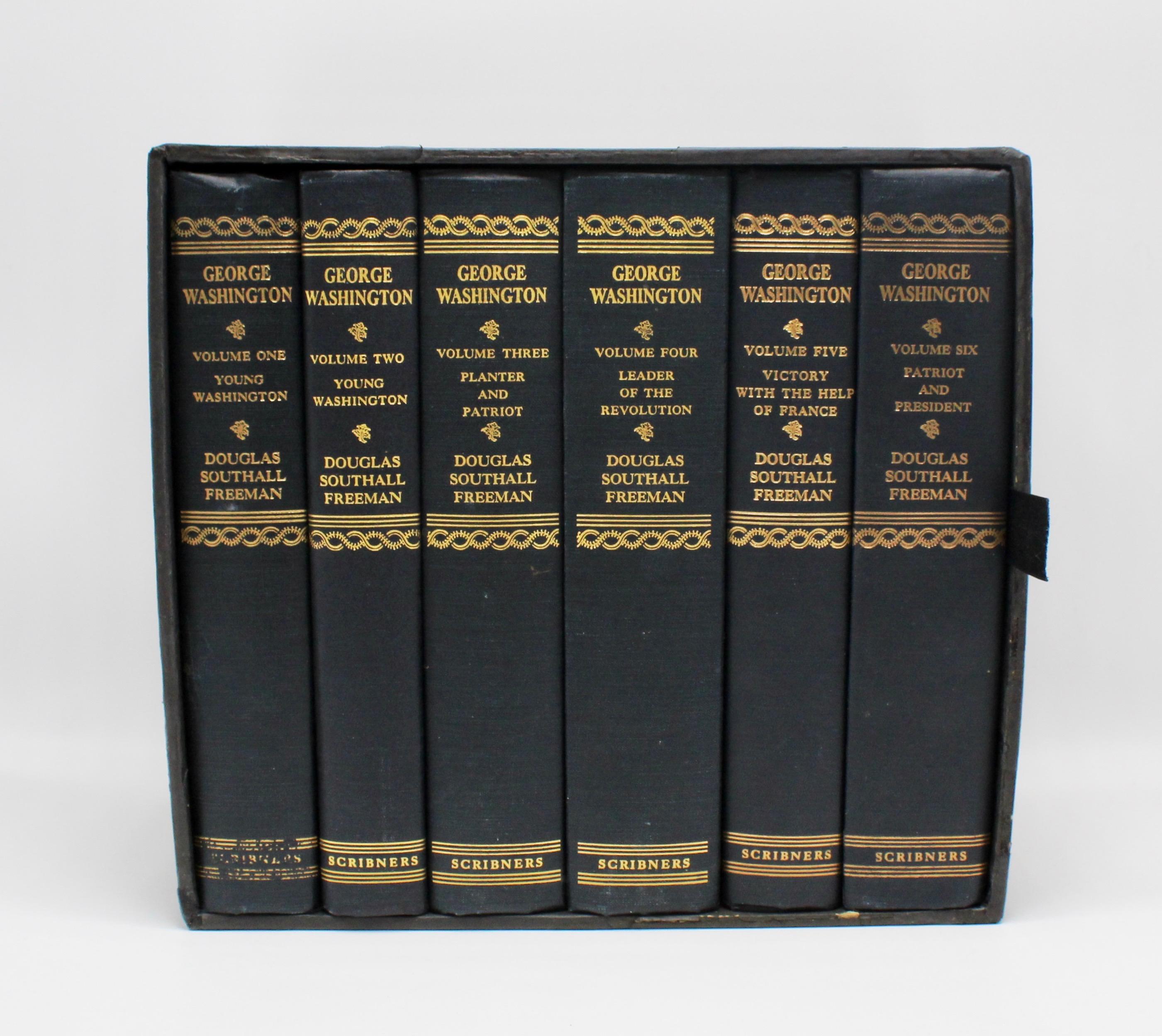 George Washington: A Biography by Douglas Southall Freeman, 6-Volume Set. New York: Charles Scribner's Sons, 1949-1954. Publisher's bindings with slipcase, octavo.

This set of Douglas Freeman's biography of Washington were published out of New York